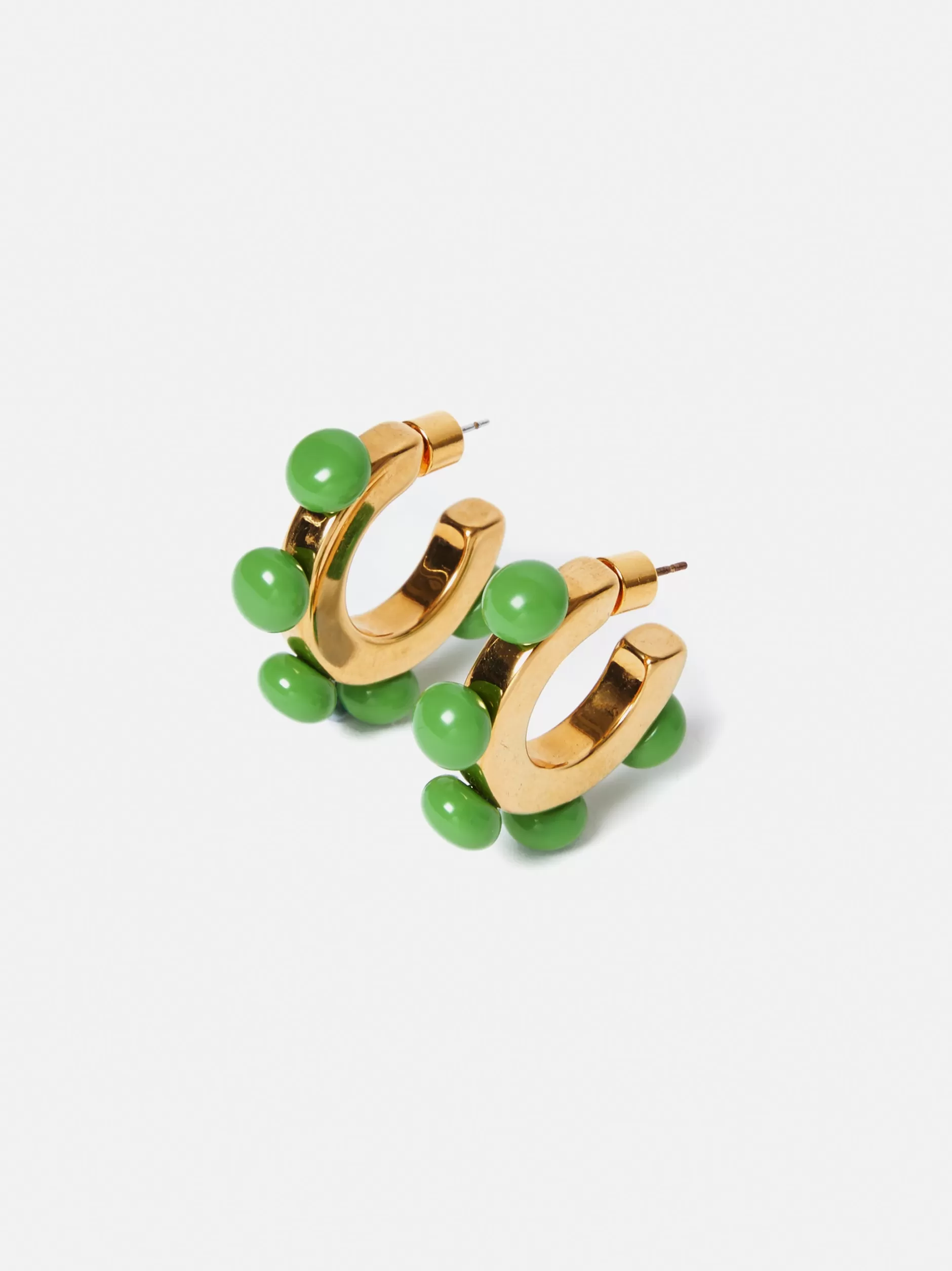 Fashion Jigsaw Ball Hoop Earrings Green