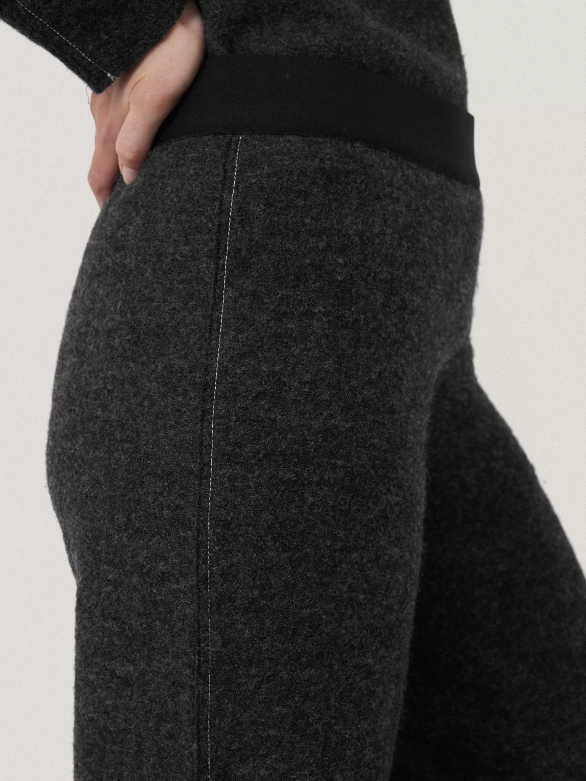 Flash Sale Jigsaw Boiled Wool Blend Trouser DarkGrey