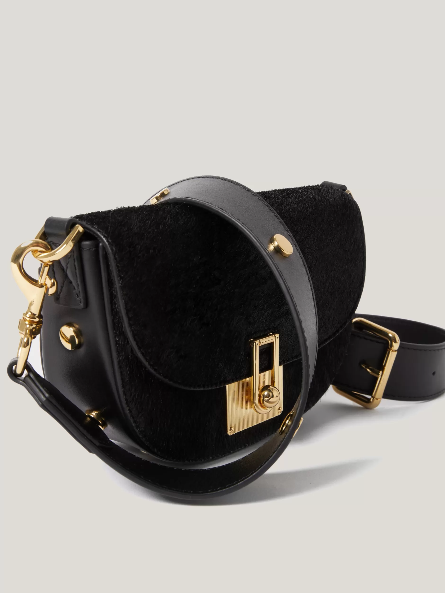 Best Jigsaw Calf Hair Denbigh Crossbody Black