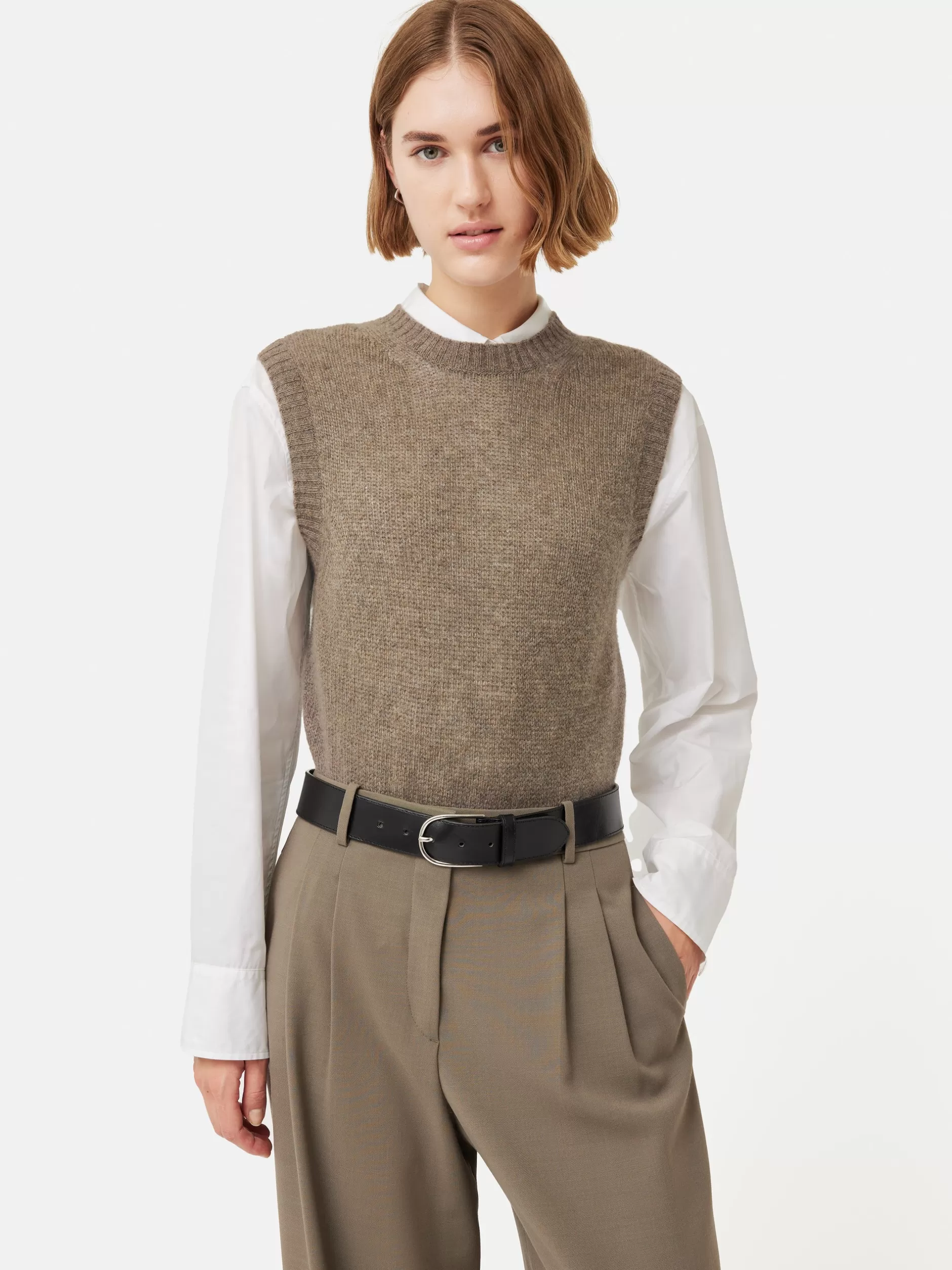 Shop Jigsaw Cashmere Crew Neck Tank Brown