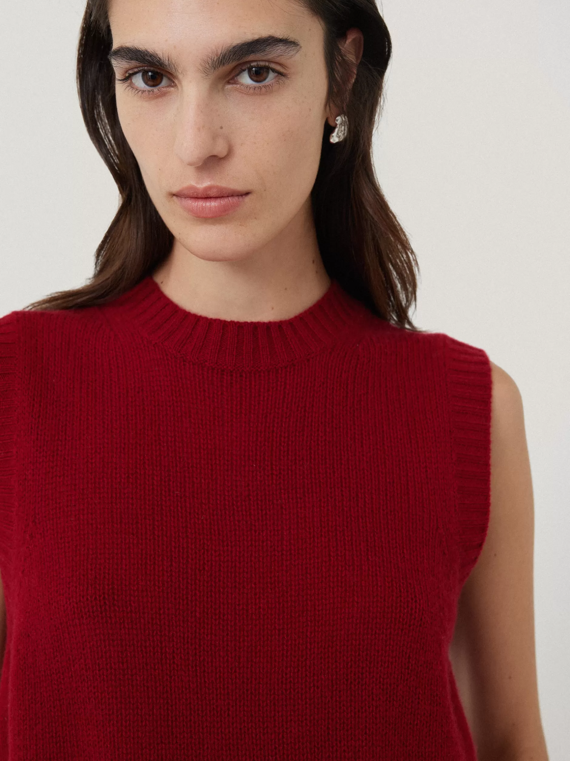 Best Sale Jigsaw Cashmere Crew Neck Tank Red