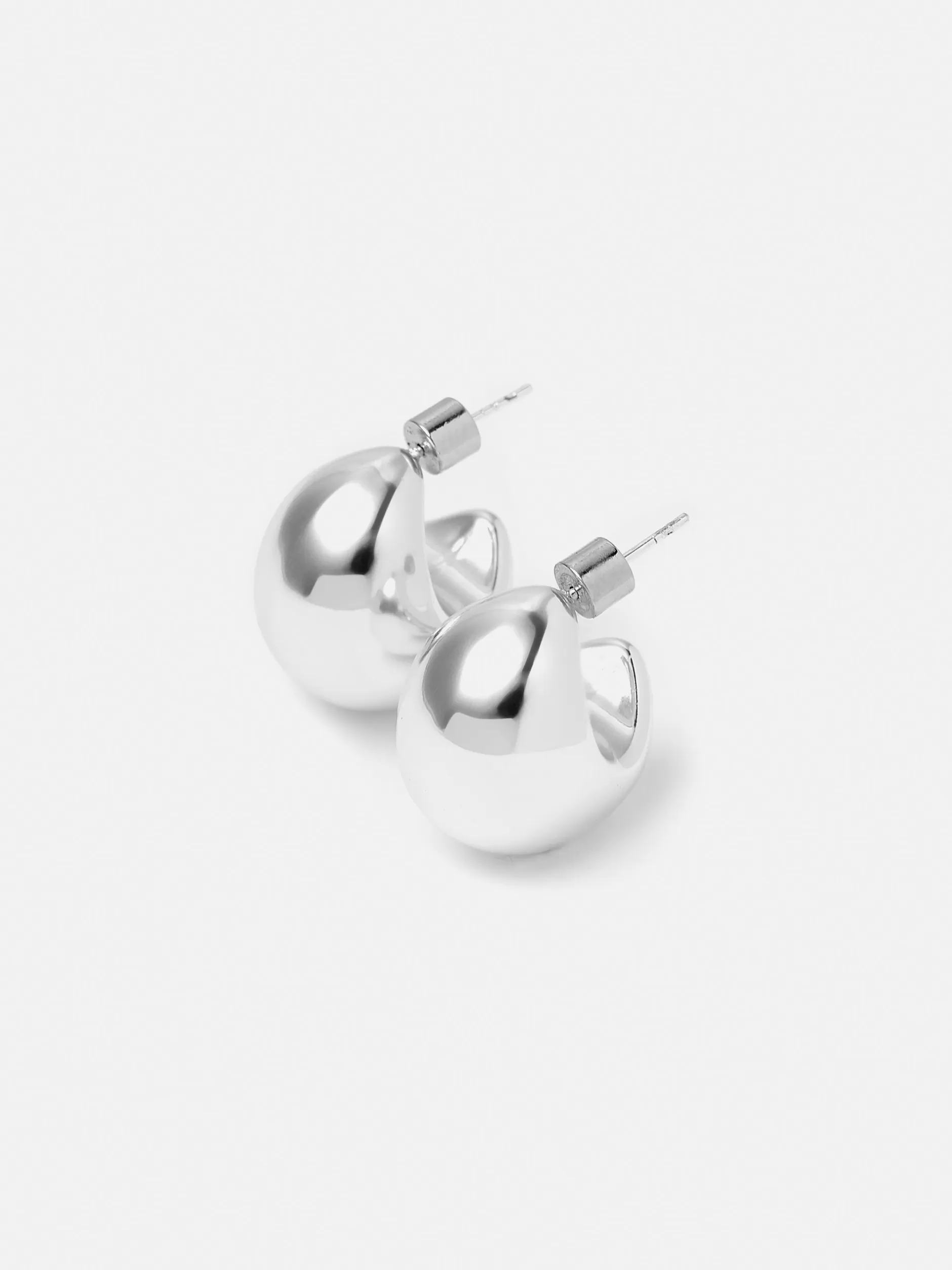 Shop Jigsaw Chunky Dome Earrings Silver