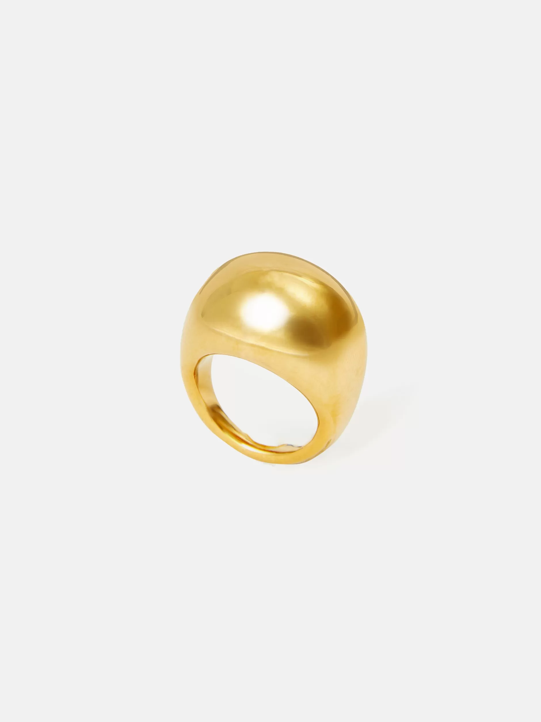 Fashion Jigsaw Chunky Dome Ring Gold