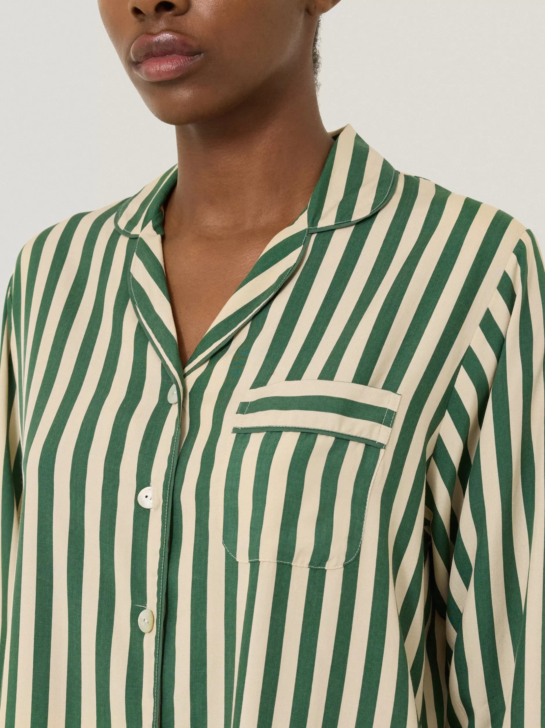 Best Sale Jigsaw Classic Stripe Pyjama Green