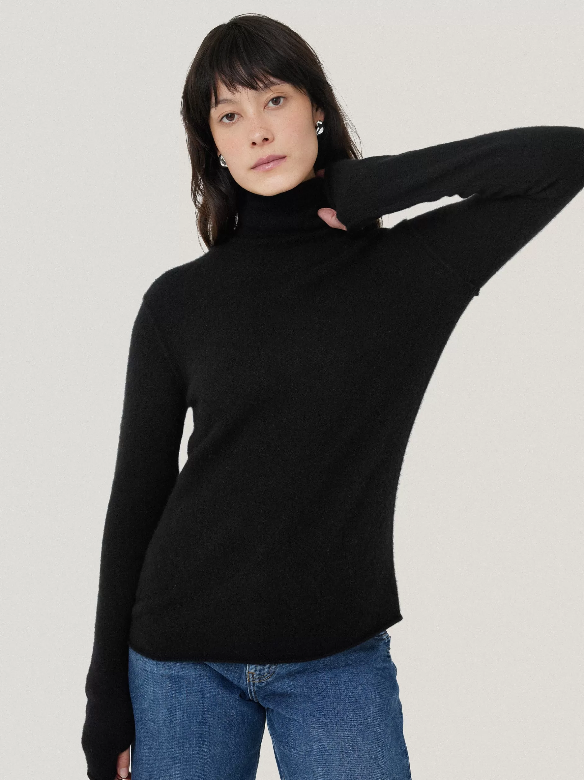 Clearance Jigsaw Cloud Cashmere Polo Jumper Black