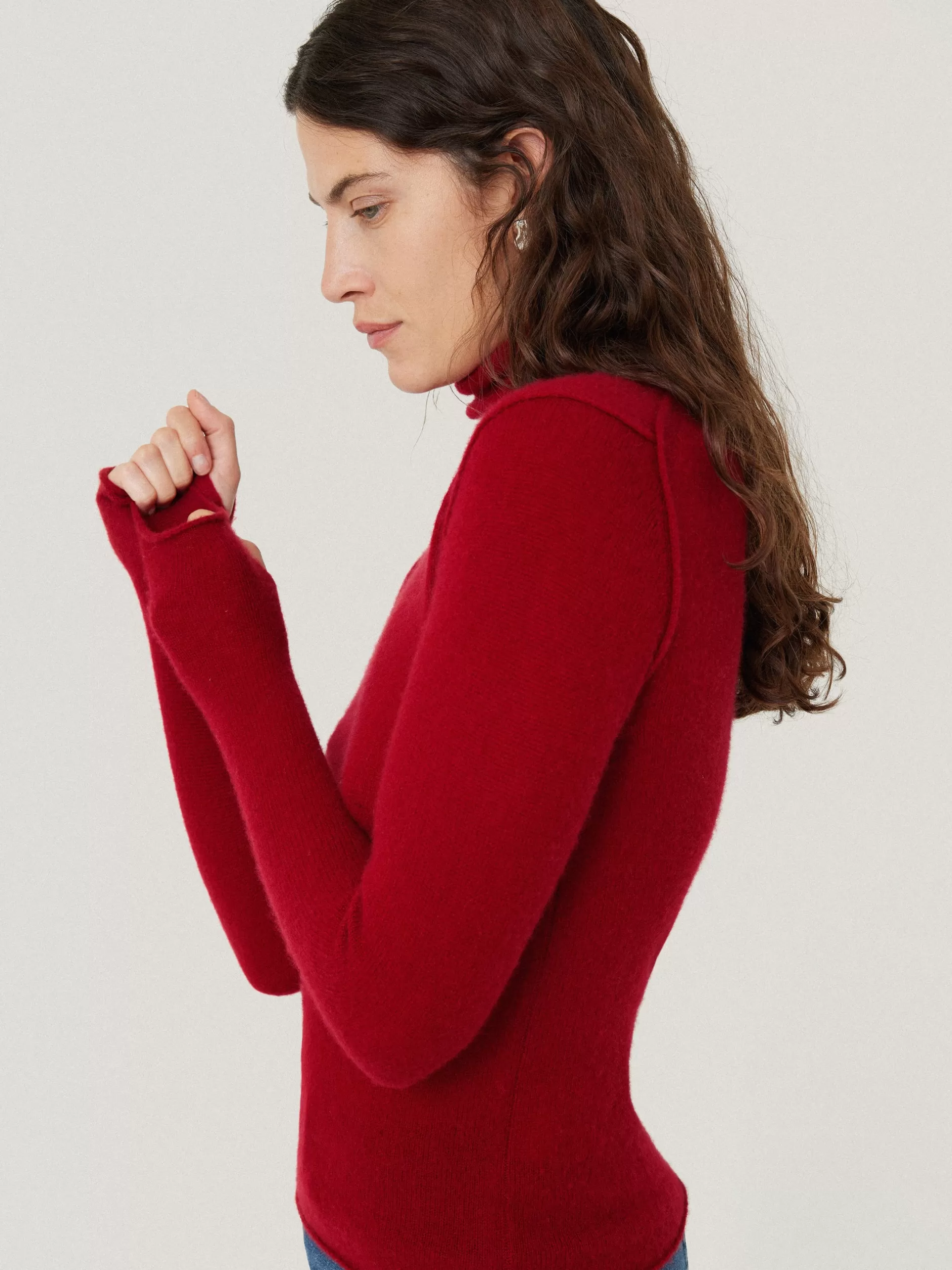 Best Jigsaw Cloud Cashmere Polo Jumper Red