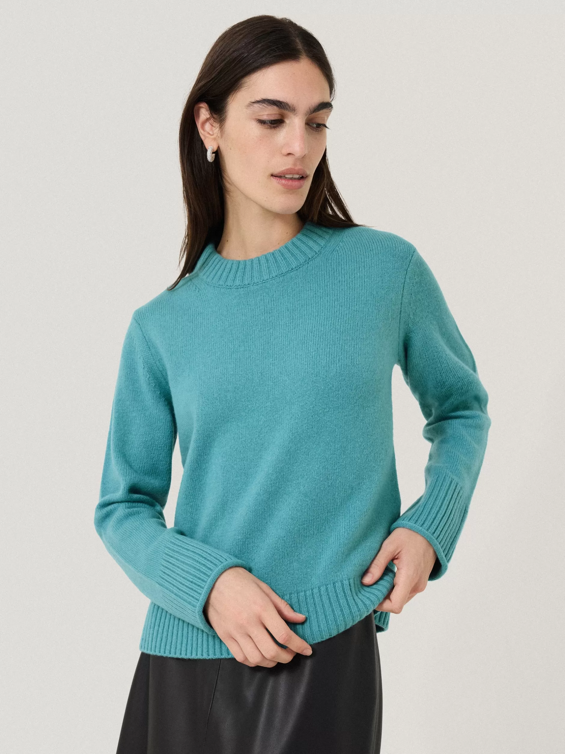 Flash Sale Jigsaw Compact Wool Cashmere Blend Jumper PowderBlue