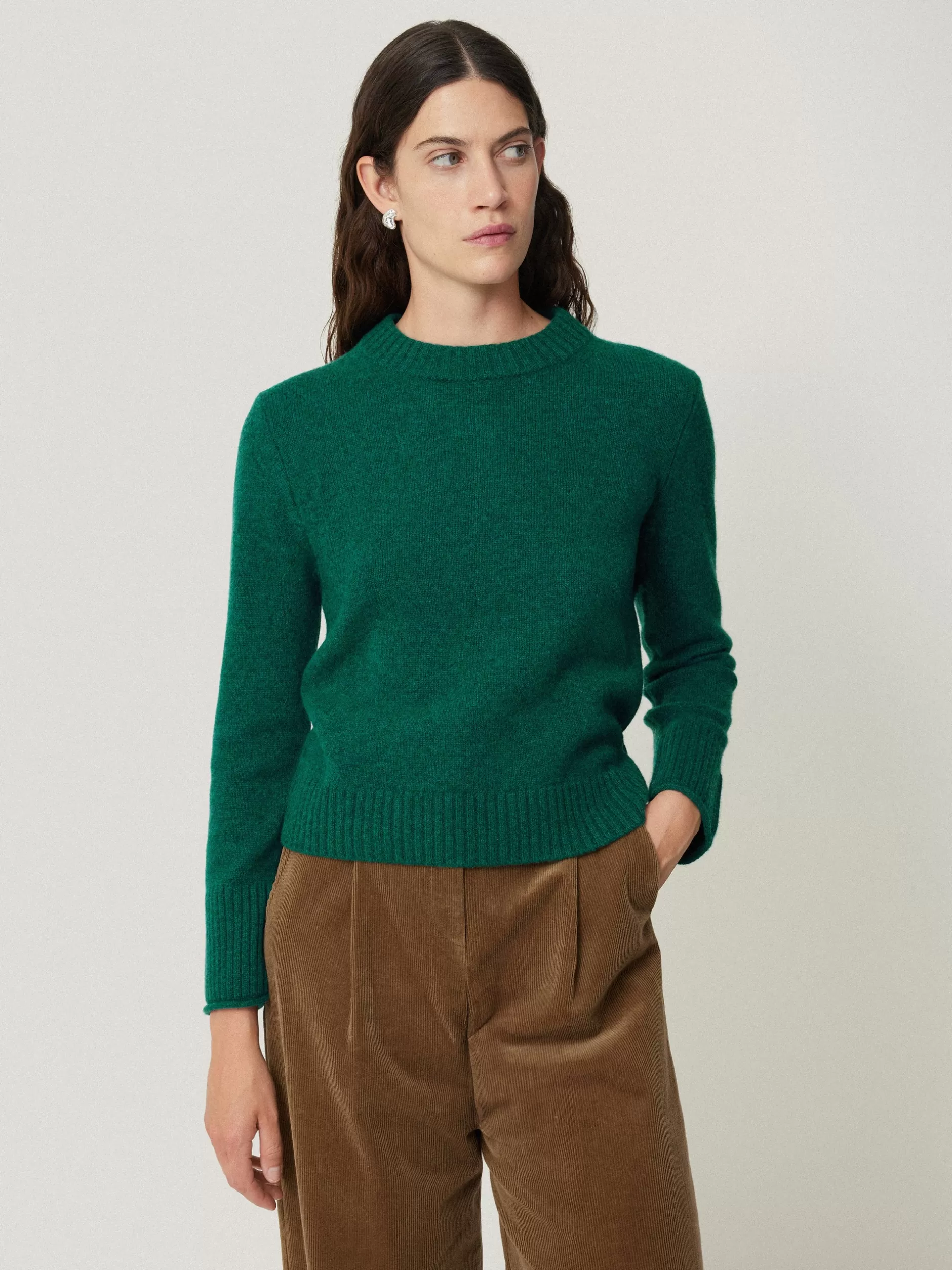 Discount Jigsaw Compact Wool Cashmere Blend Jumper SherwoodGreen