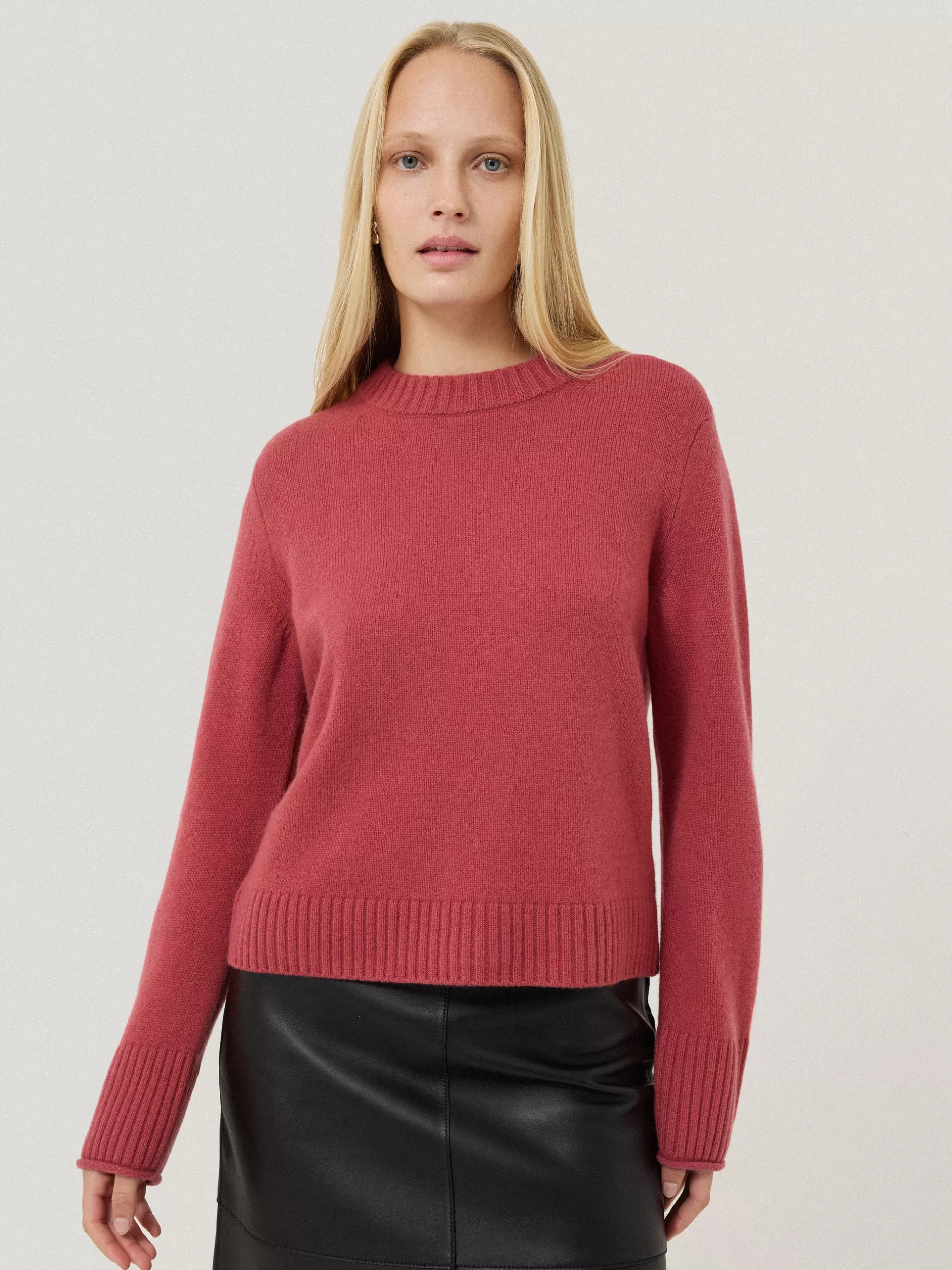 Discount Jigsaw Compact Wool Cashmere Blend Jumper DeepRose