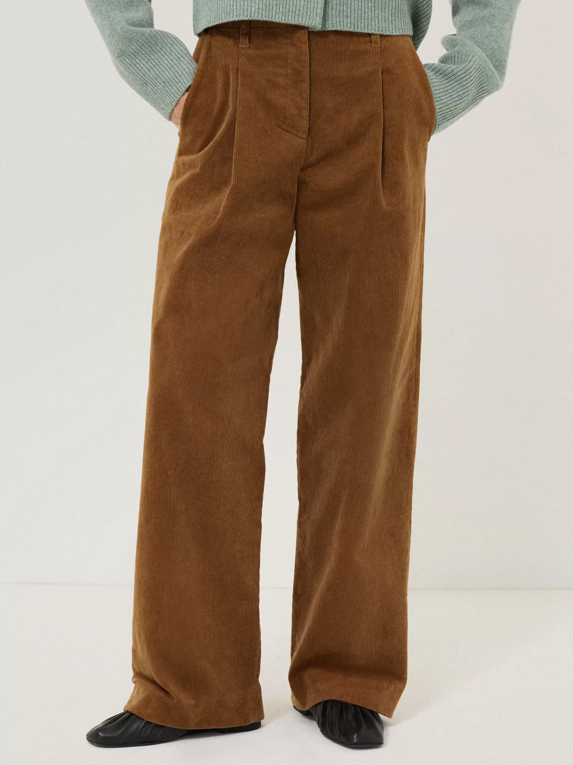 Sale Jigsaw Corduroy Pleat Trouser Brown