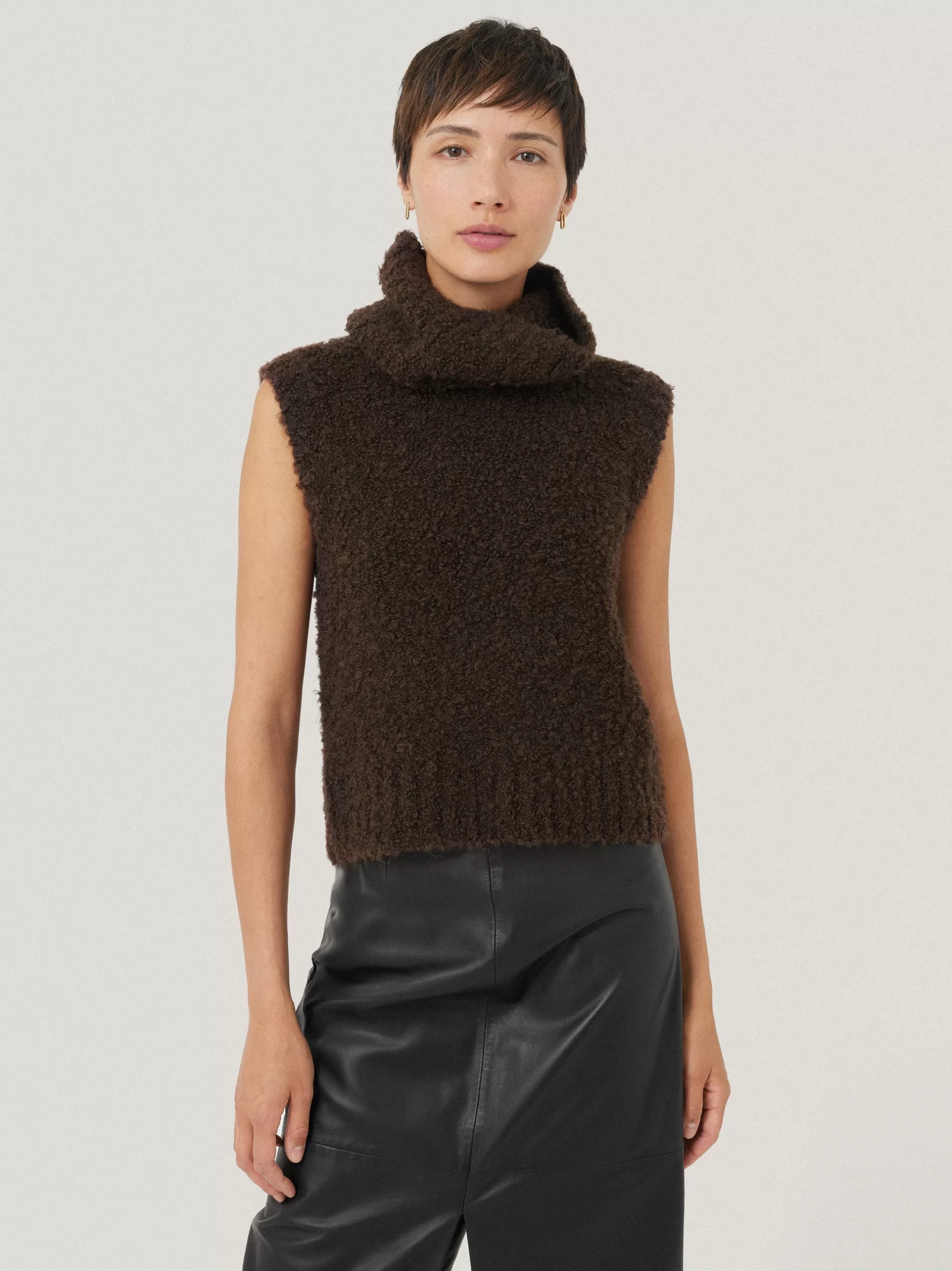 Shop Jigsaw Cosy Boucle Tank and Snood Brown