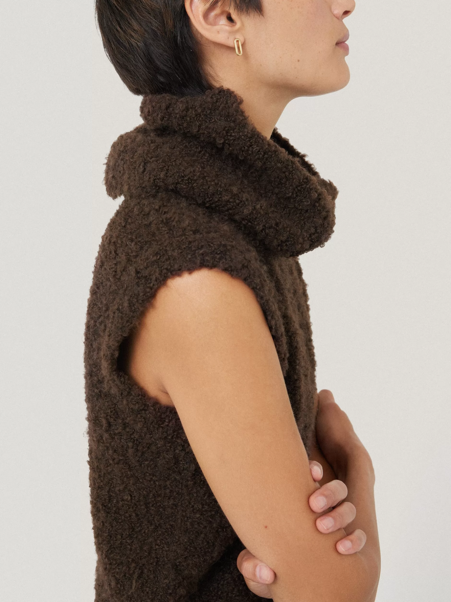 Shop Jigsaw Cosy Boucle Tank and Snood Brown