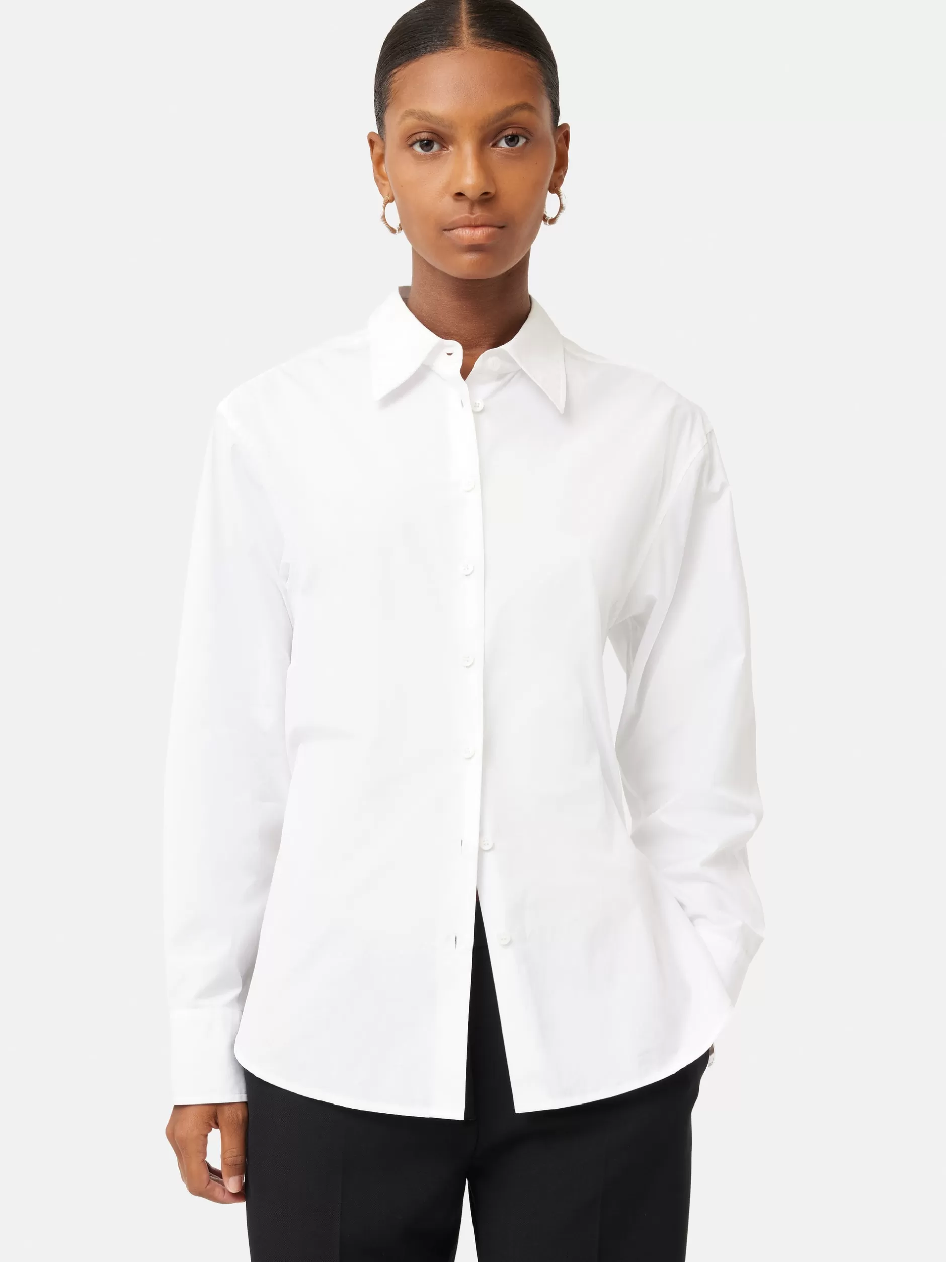 Clearance Jigsaw Cotton Poplin Shirt White