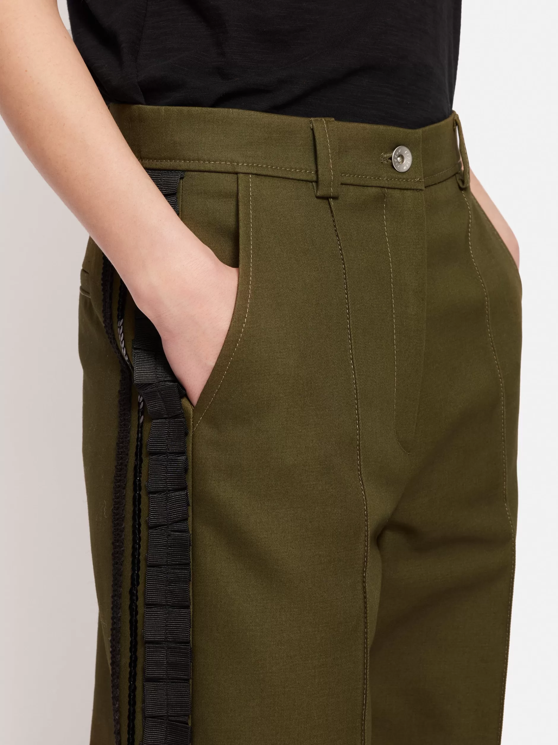 Store Jigsaw Cotton Trim Detail Trouser Khaki