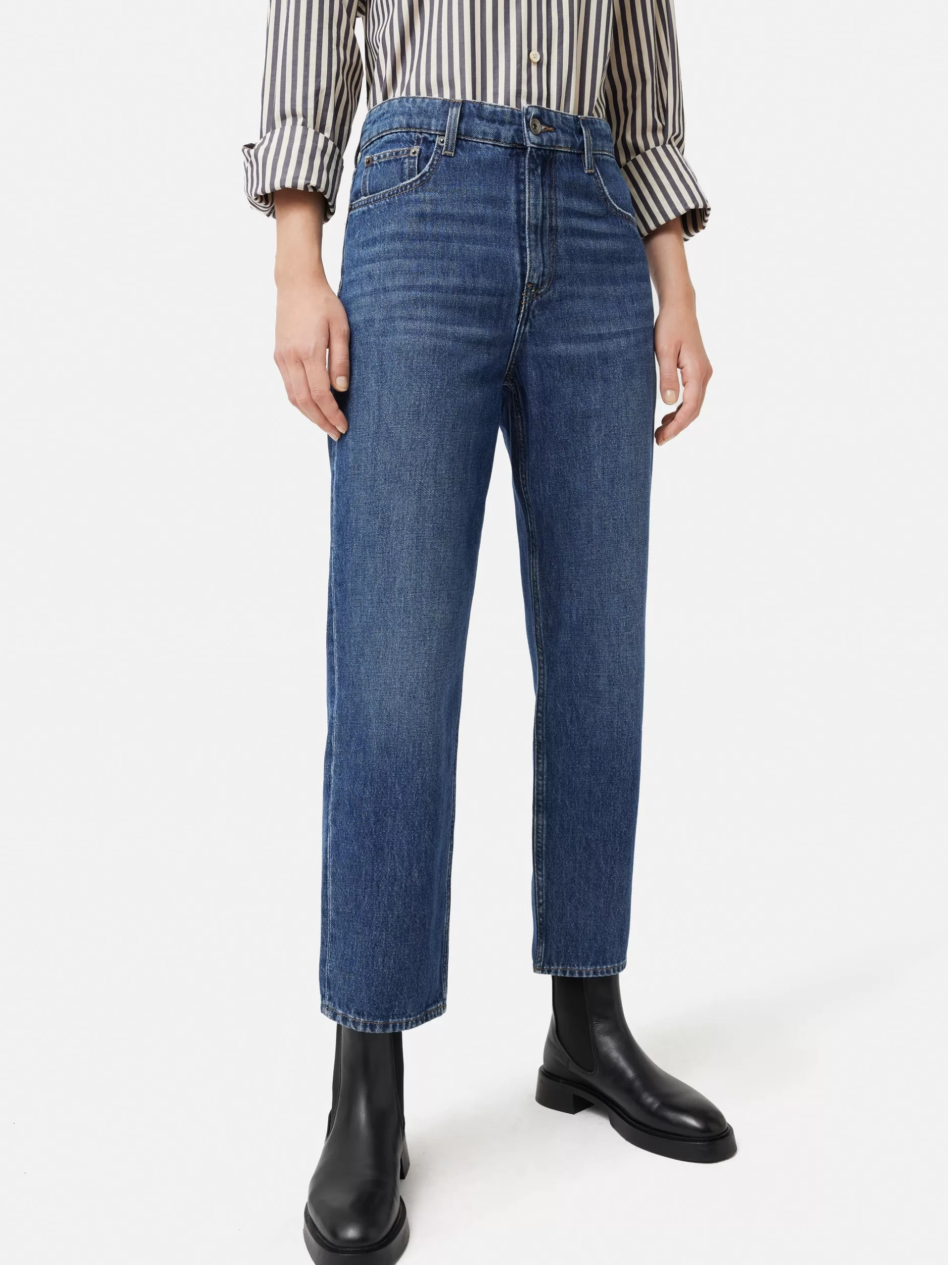 Online Jigsaw Delmont Cropped Tapered Jean Blue