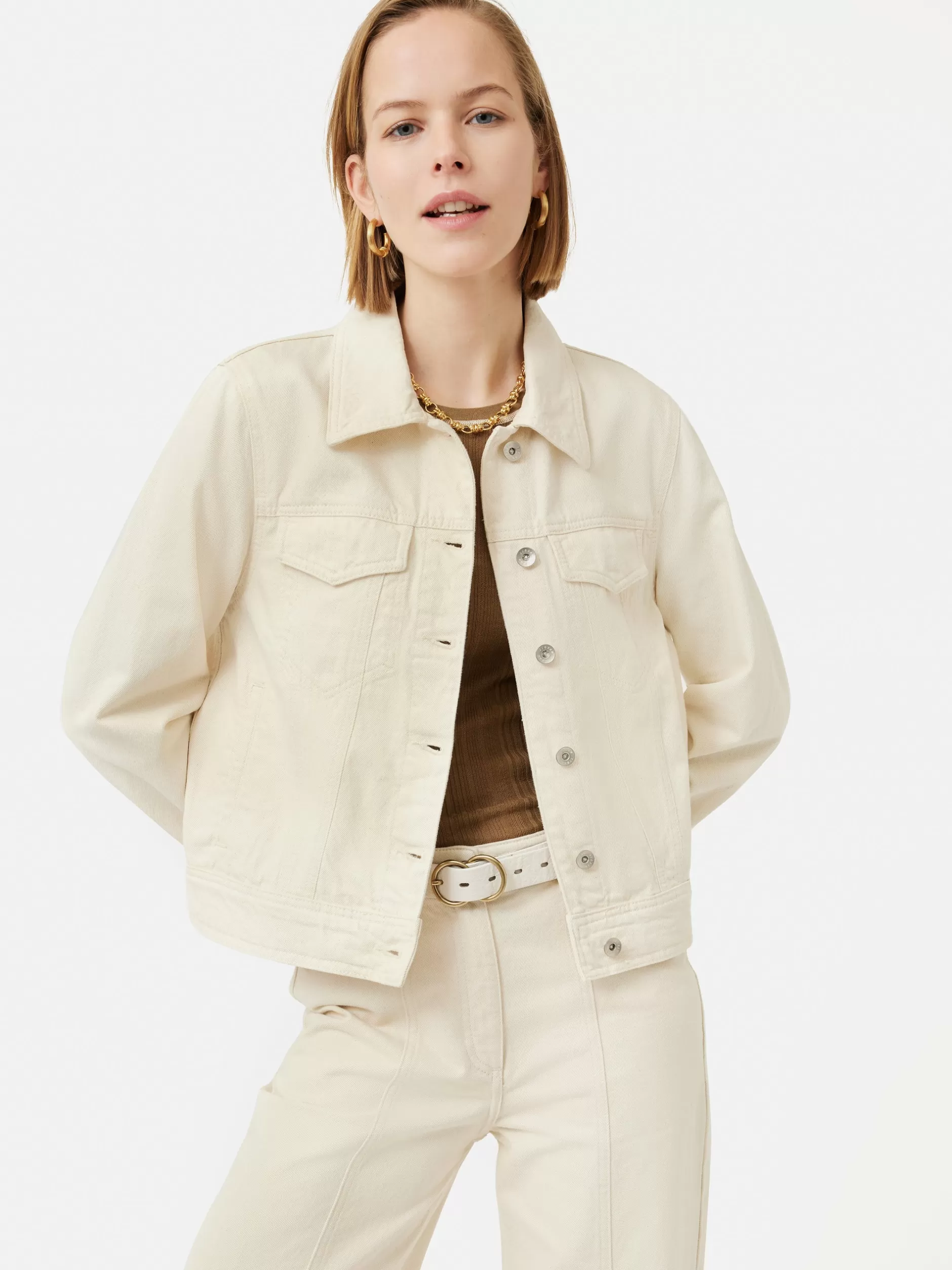 Online Jigsaw Denim Jacket Cream