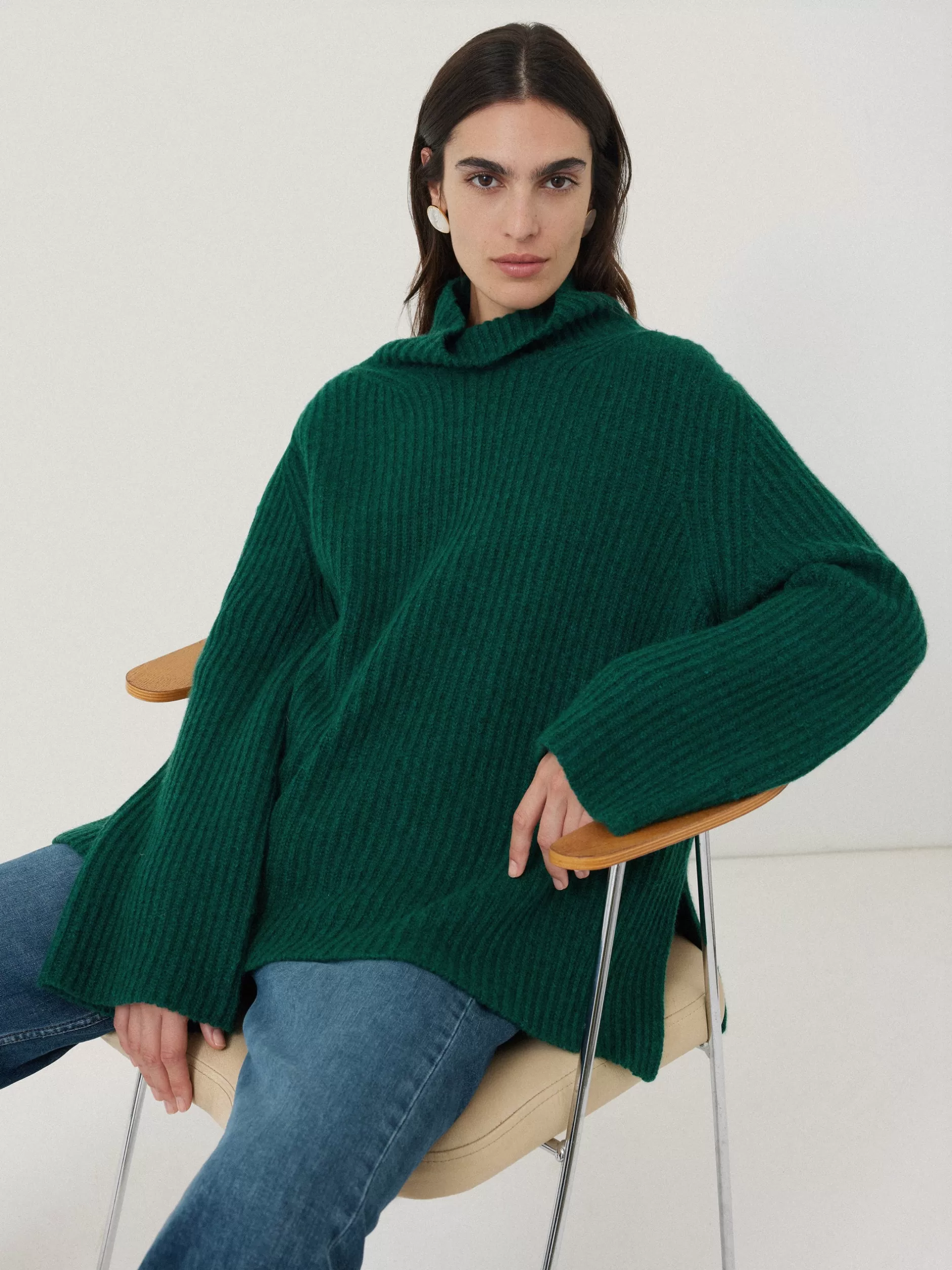 Discount Jigsaw Faroe Fishermans Rib Jumper Green