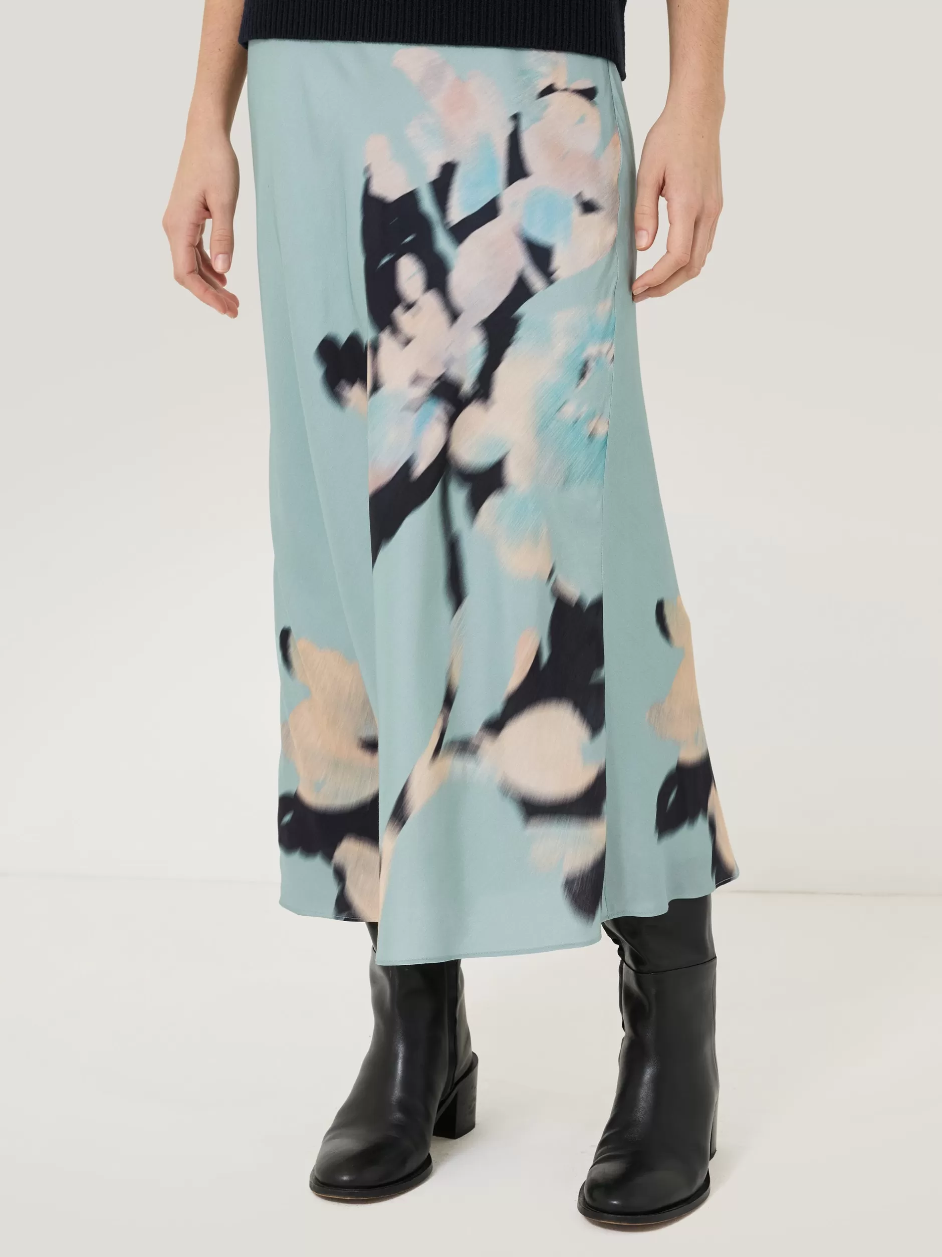 Best Jigsaw Floral Drift Silk Blend Skirt Blue