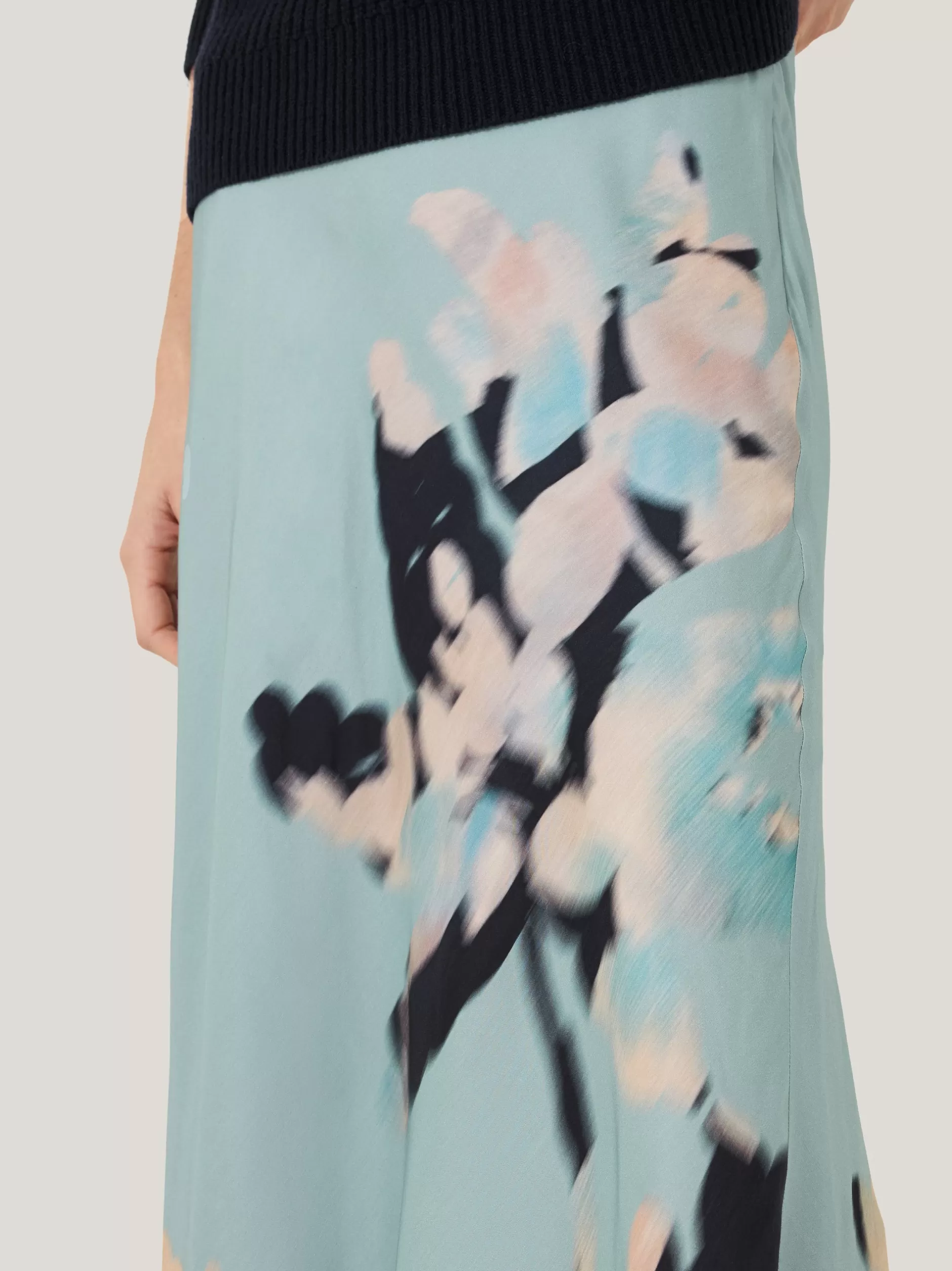 Best Jigsaw Floral Drift Silk Blend Skirt Blue