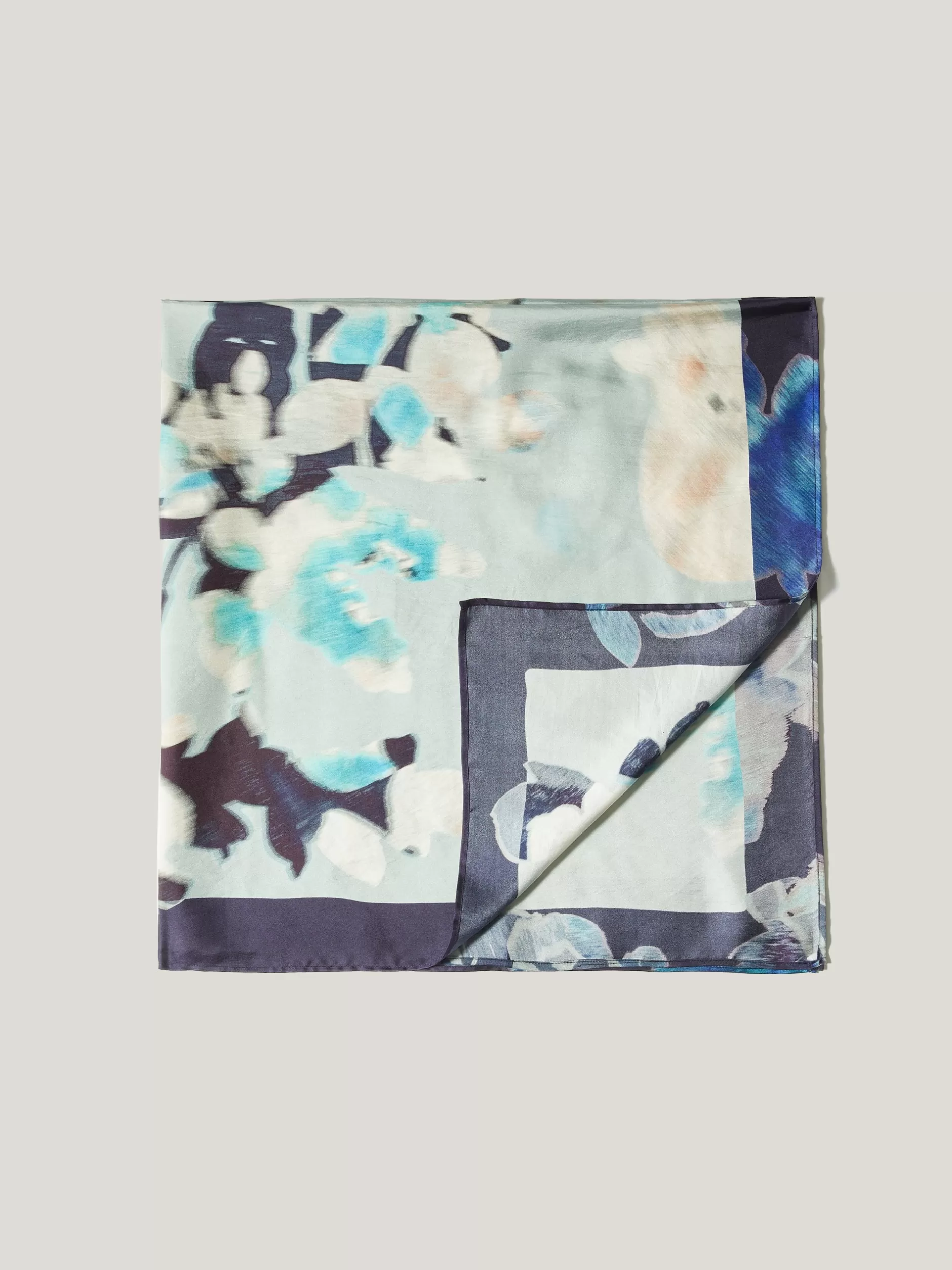 Discount Jigsaw Floral Drift Silk Twill Scarf Blue