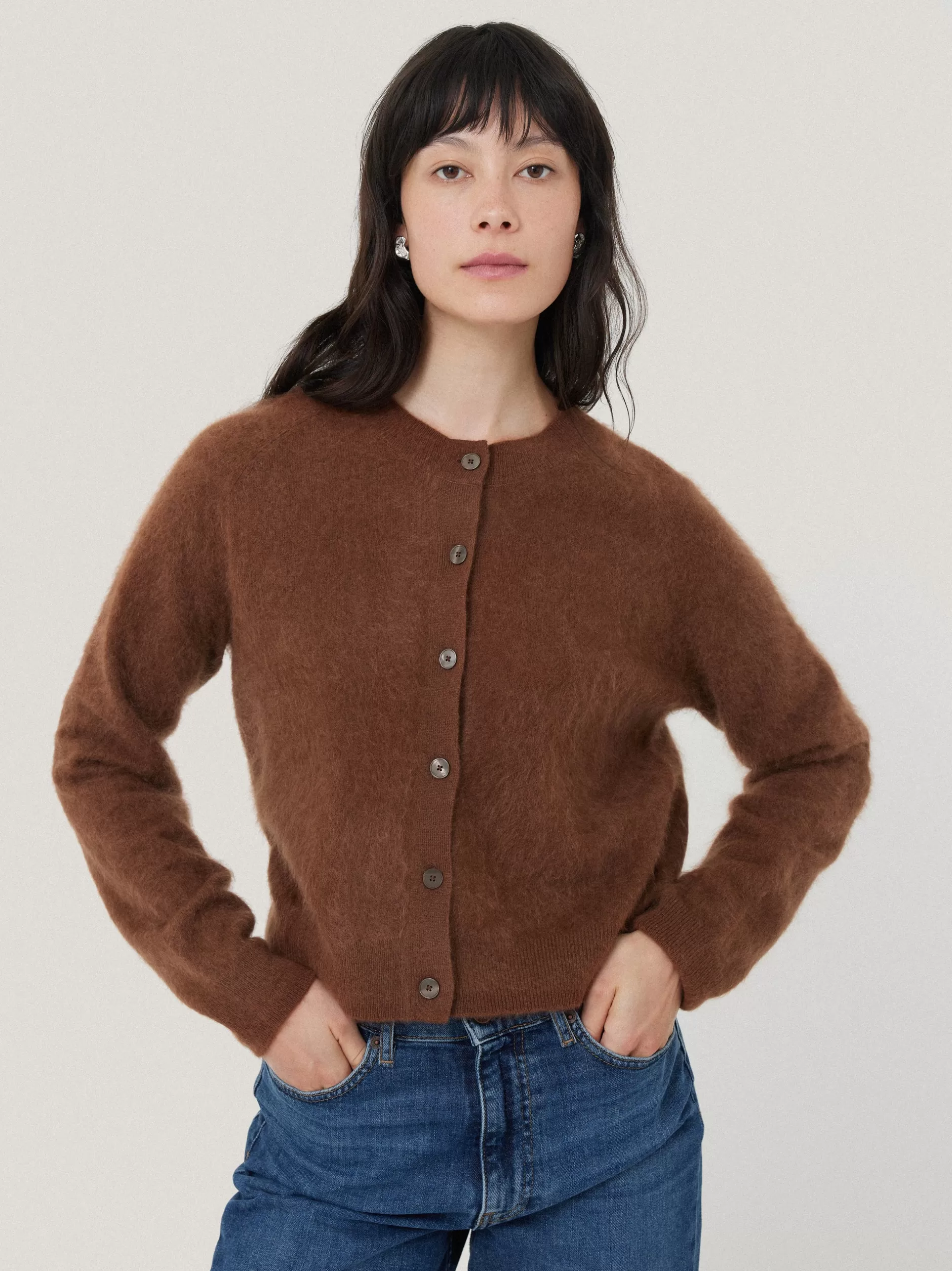 Clearance Jigsaw Halo Cashmere Cardigan Ginger