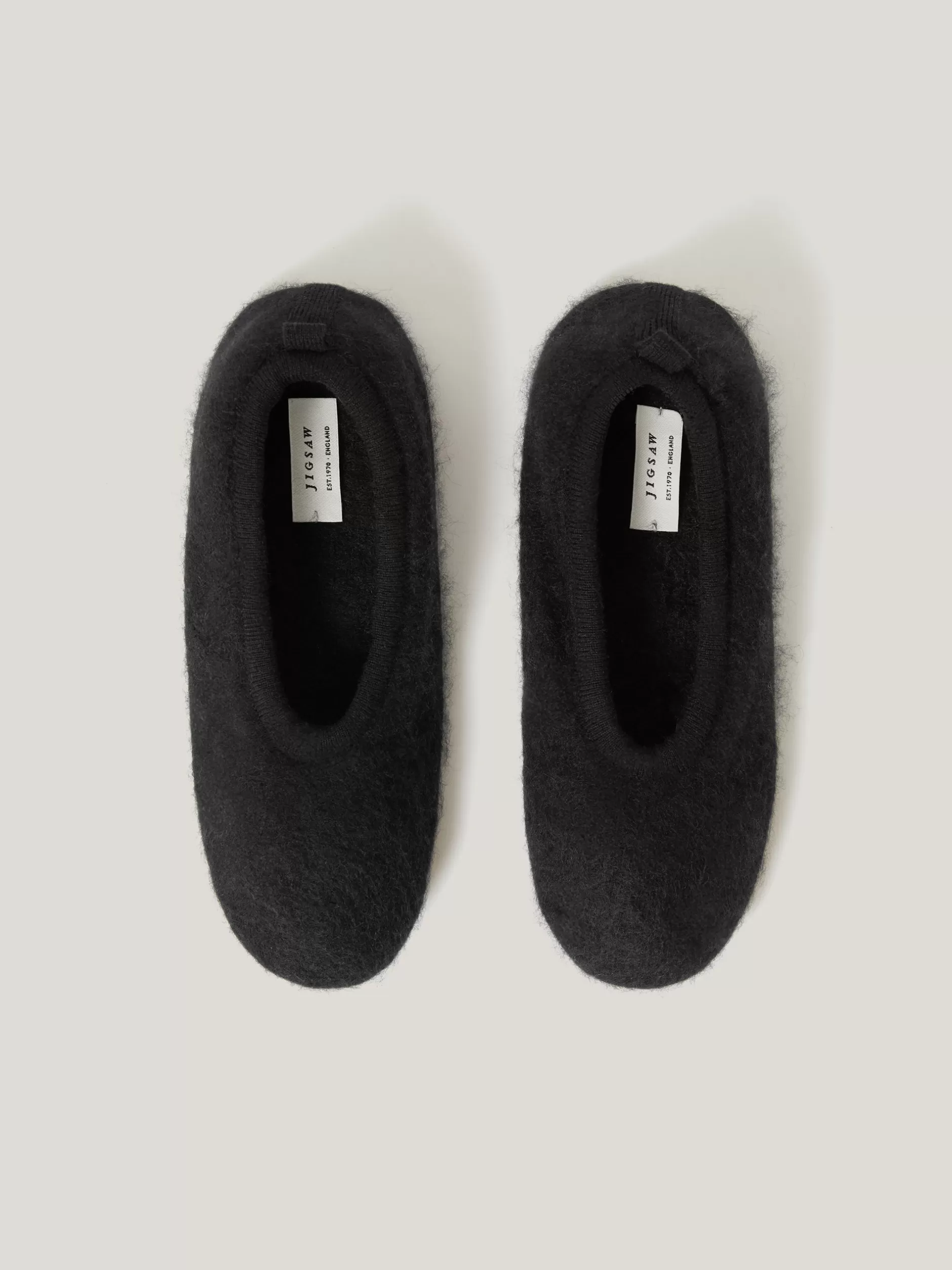 New Jigsaw Halo Cashmere Slipper Black