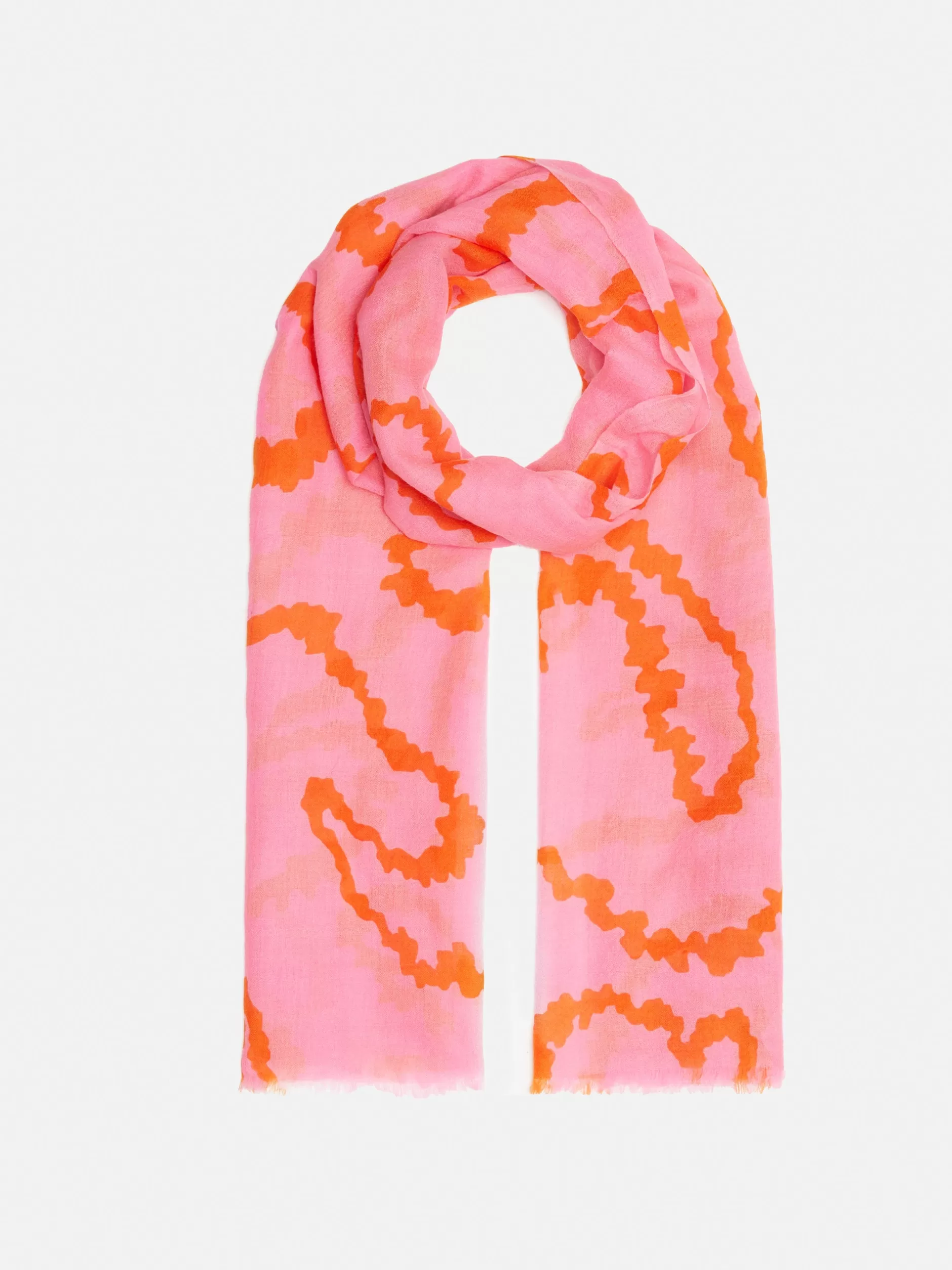 Sale Jigsaw Hydra Coral Gauze Wool Silk Scarf Pink