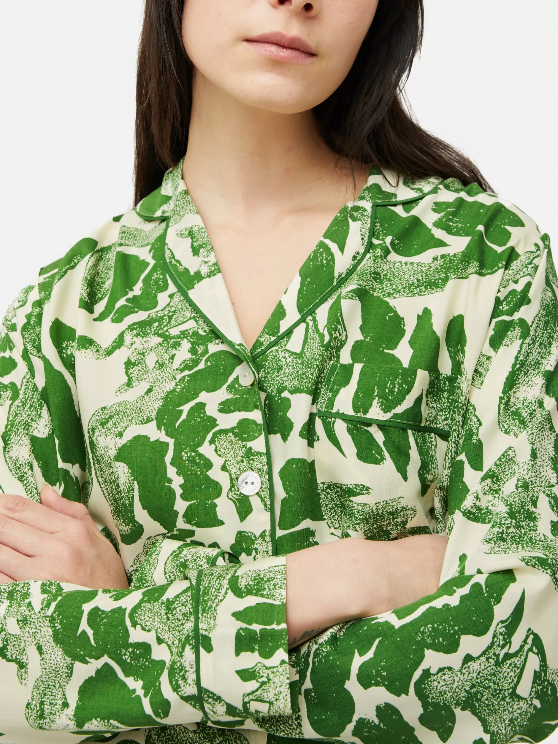 Fashion Jigsaw Ink Wave Modal Pyjama Green