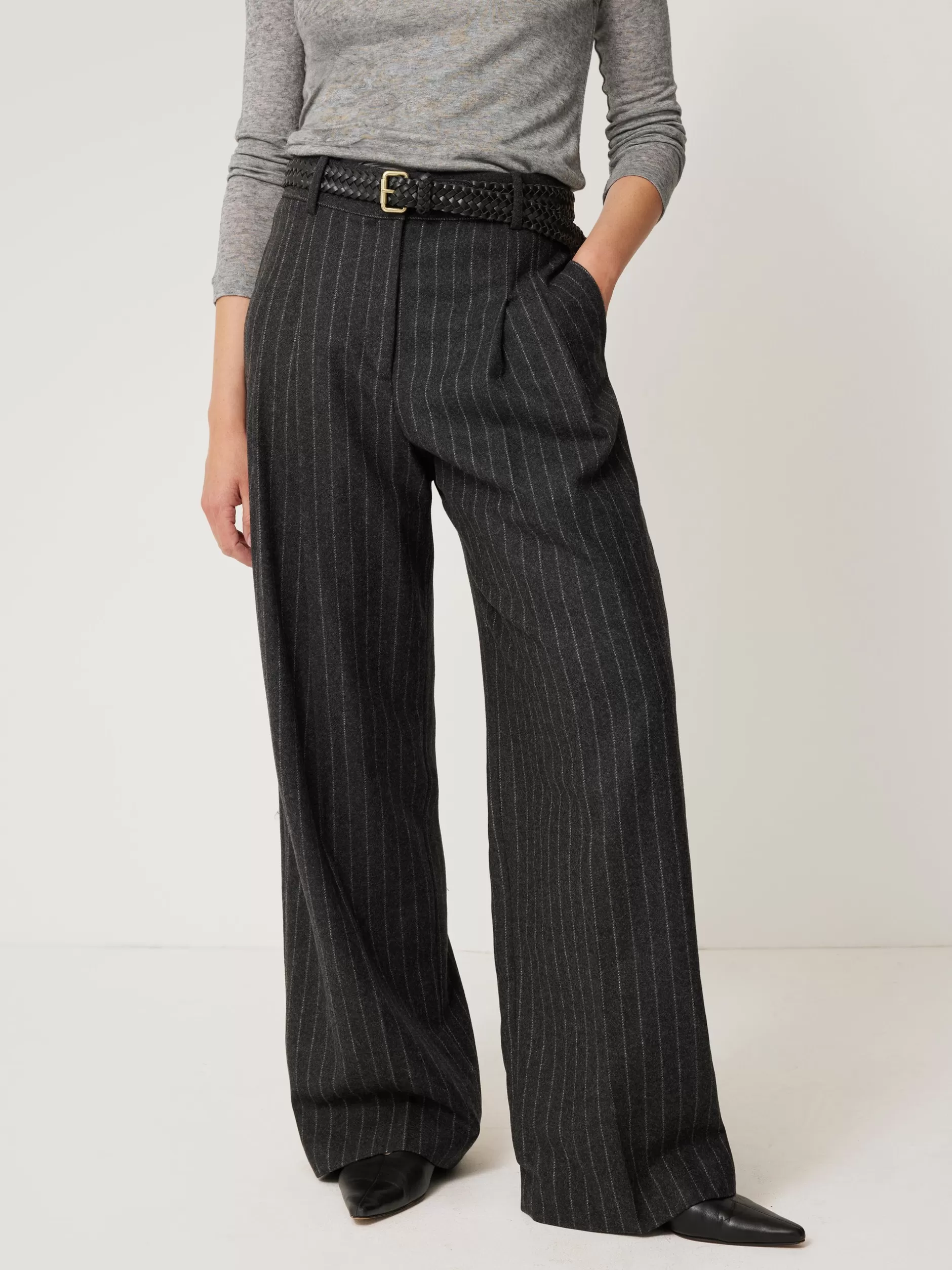 Flash Sale Jigsaw Italian Wool Kemp Pinstripe Trouser Grey