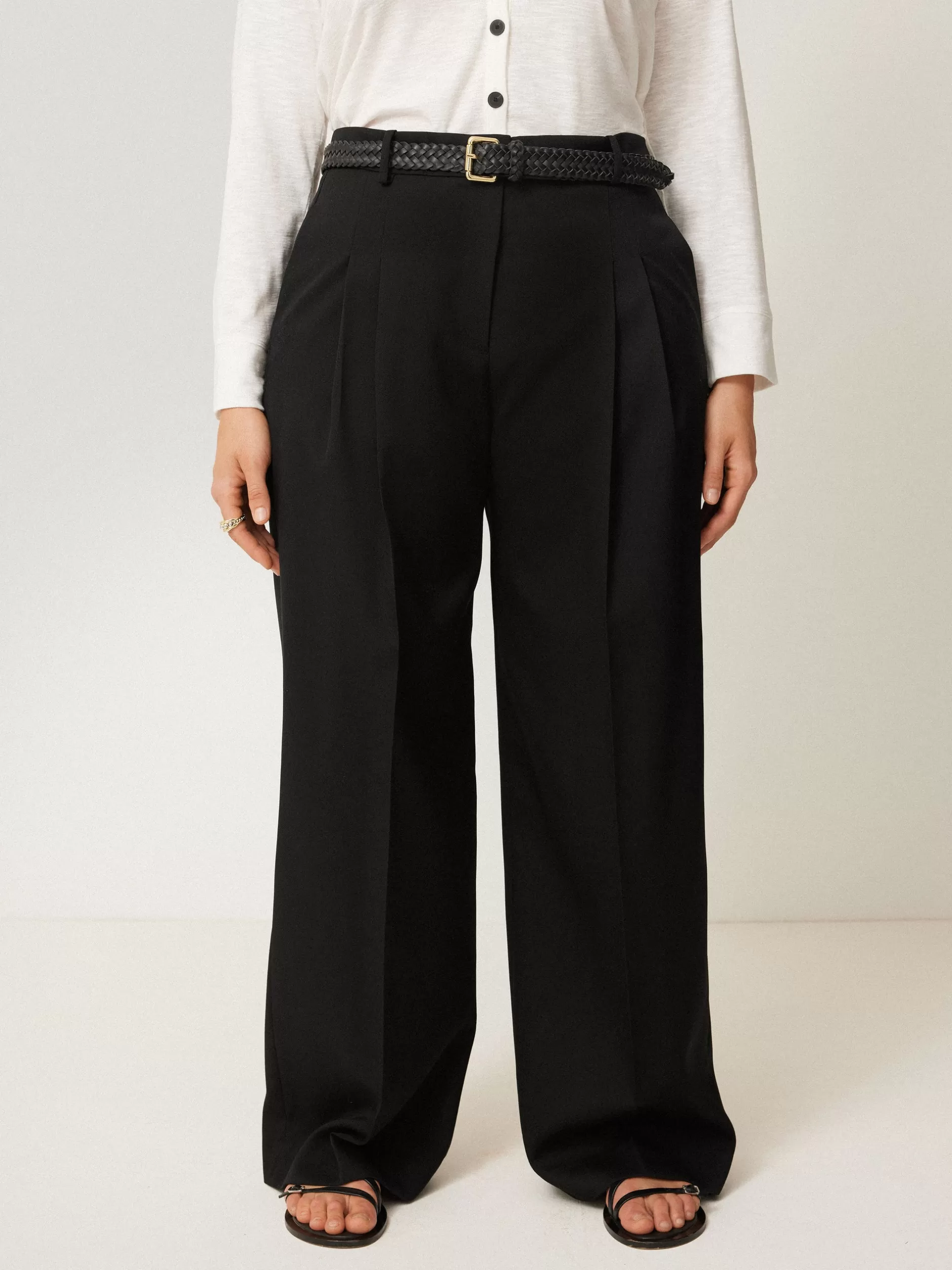 Store Jigsaw Kemp Wide Leg Japanese Wool Trouser Black