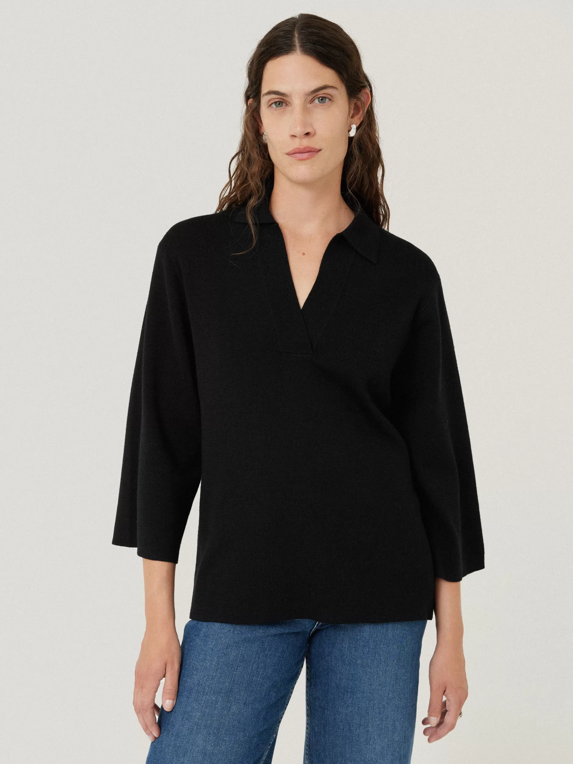 Flash Sale Jigsaw Knitted Kaftan Top Black