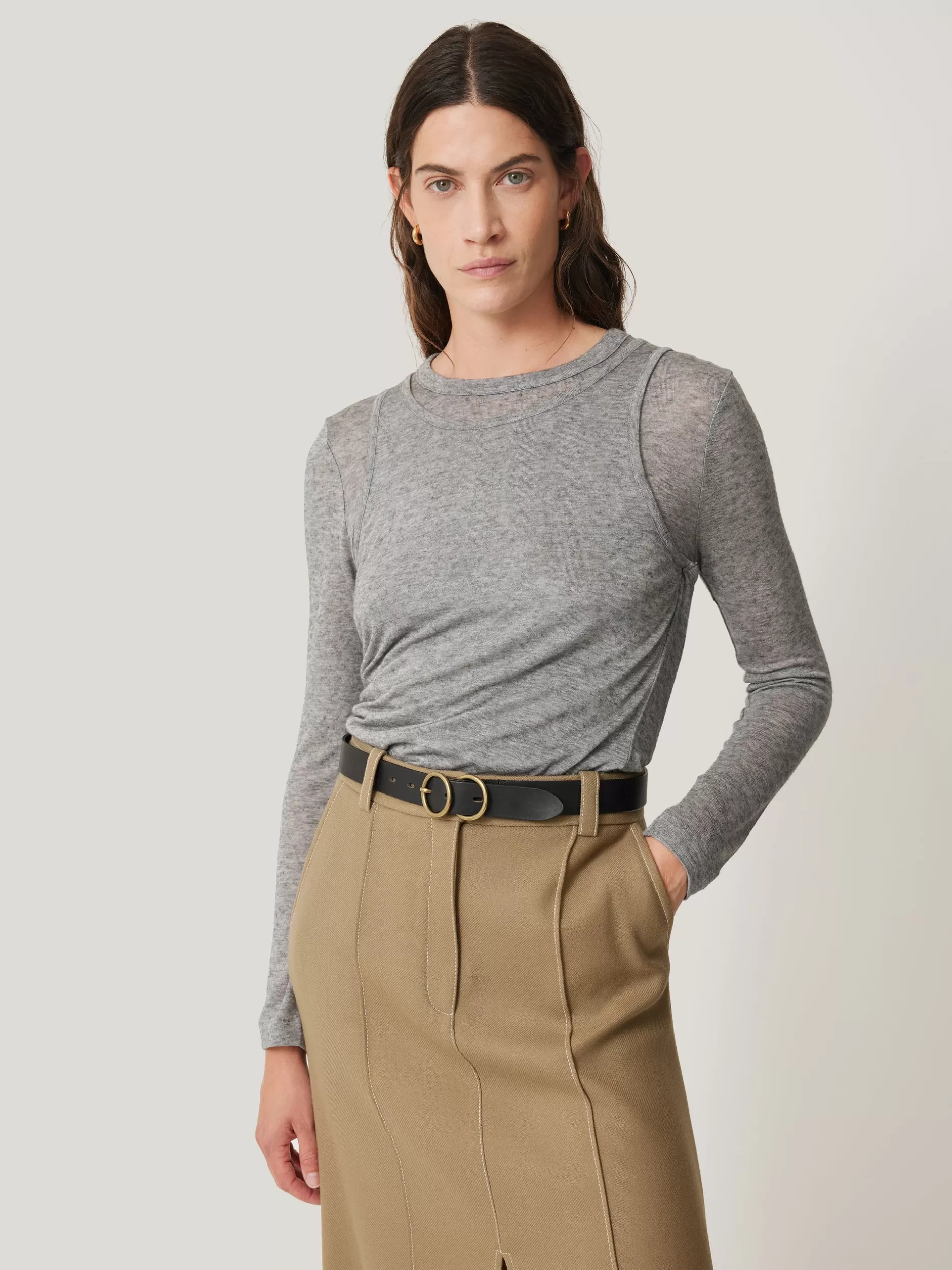 Hot Jigsaw Layered 2-in-1 Top Grey