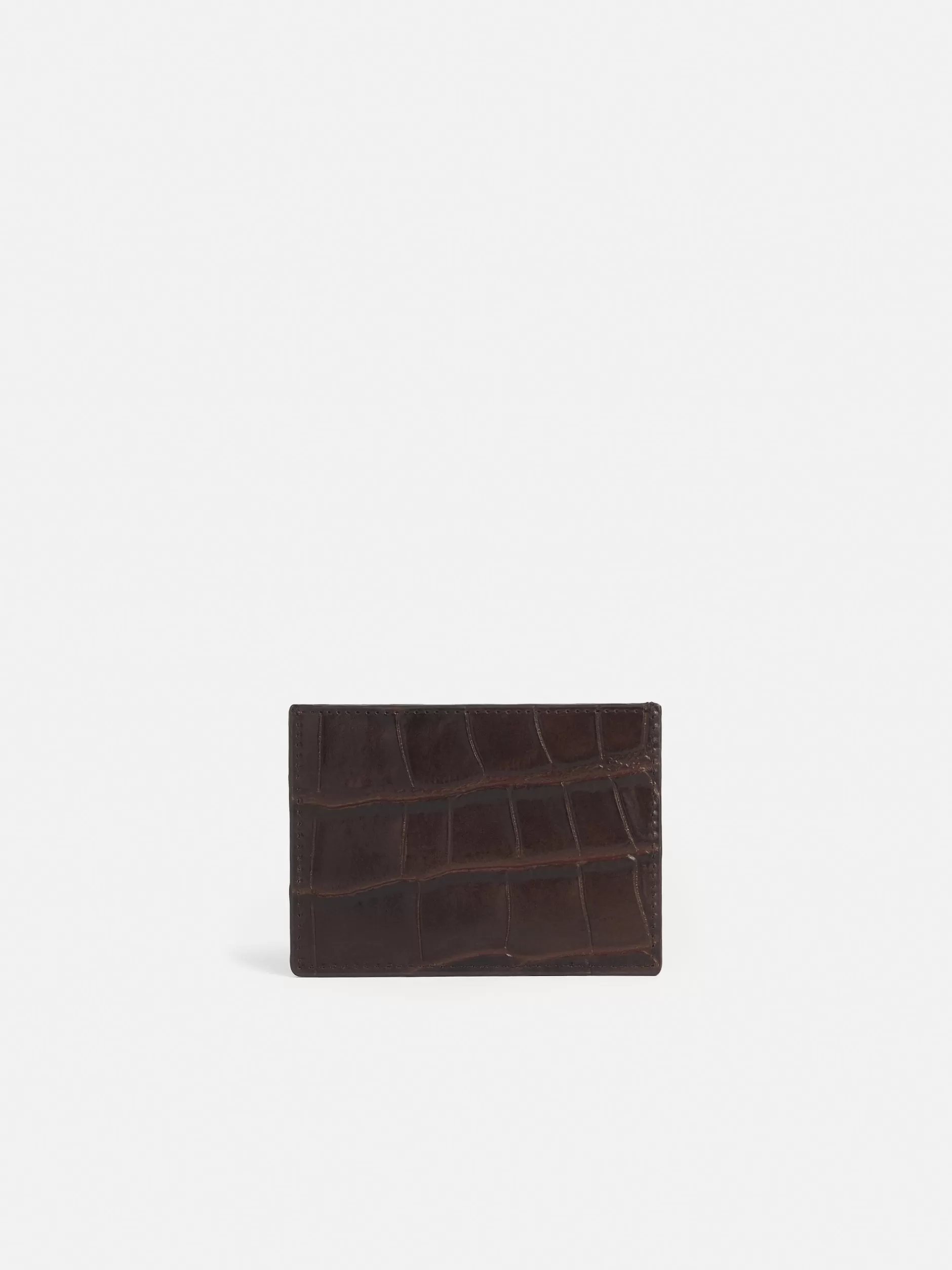 Cheap Jigsaw Leather Card Holder Chocolate