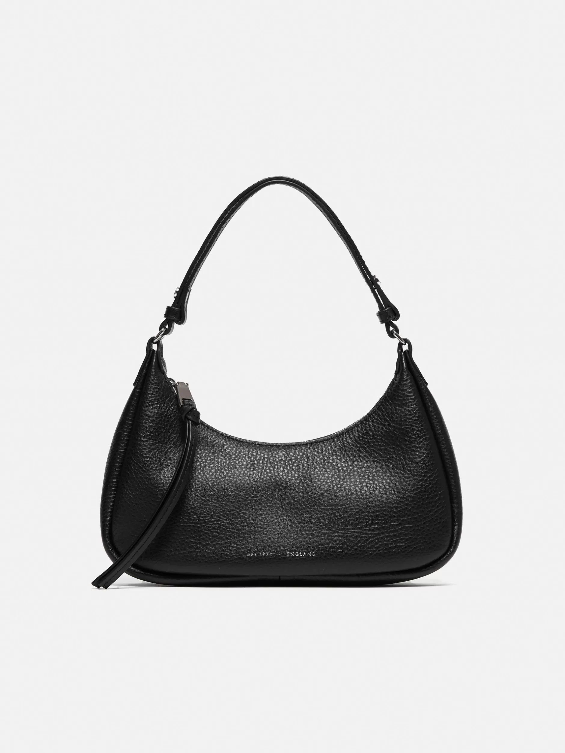 Store Jigsaw Leather Crescent Bag Small Black