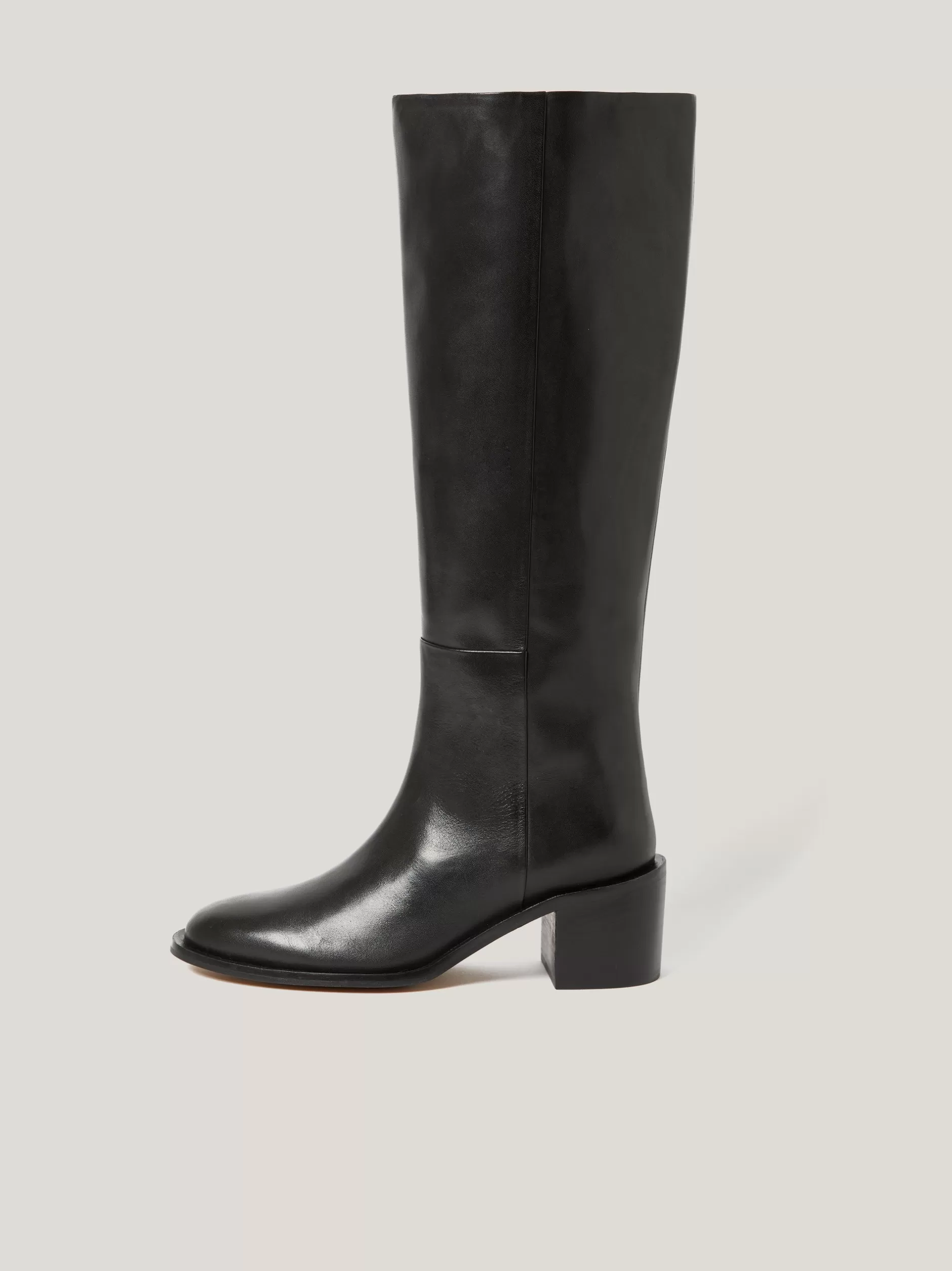 Sale Jigsaw Leather Heeled Riding Boot Black