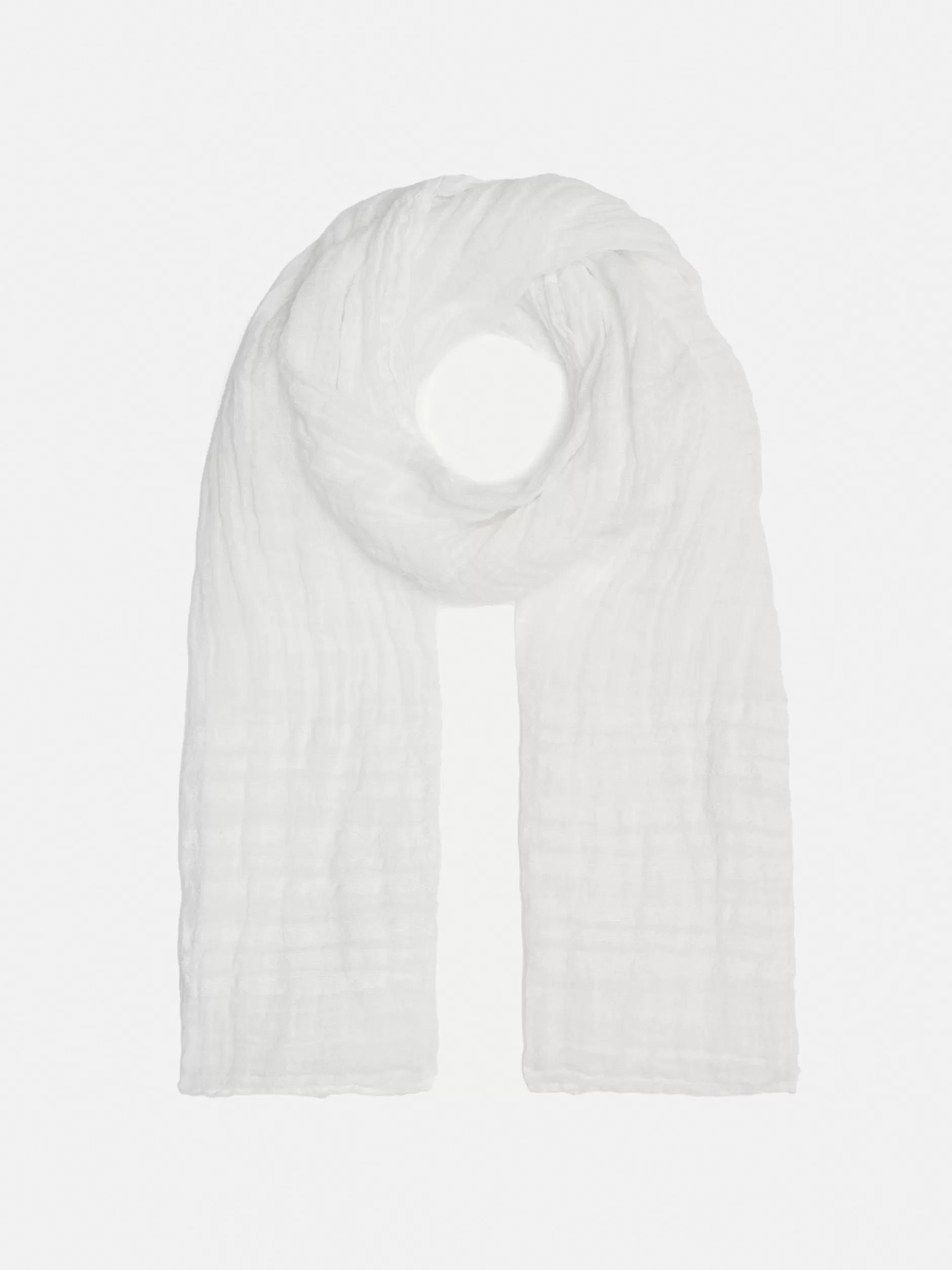 Best Jigsaw Linen Woven Scarf White