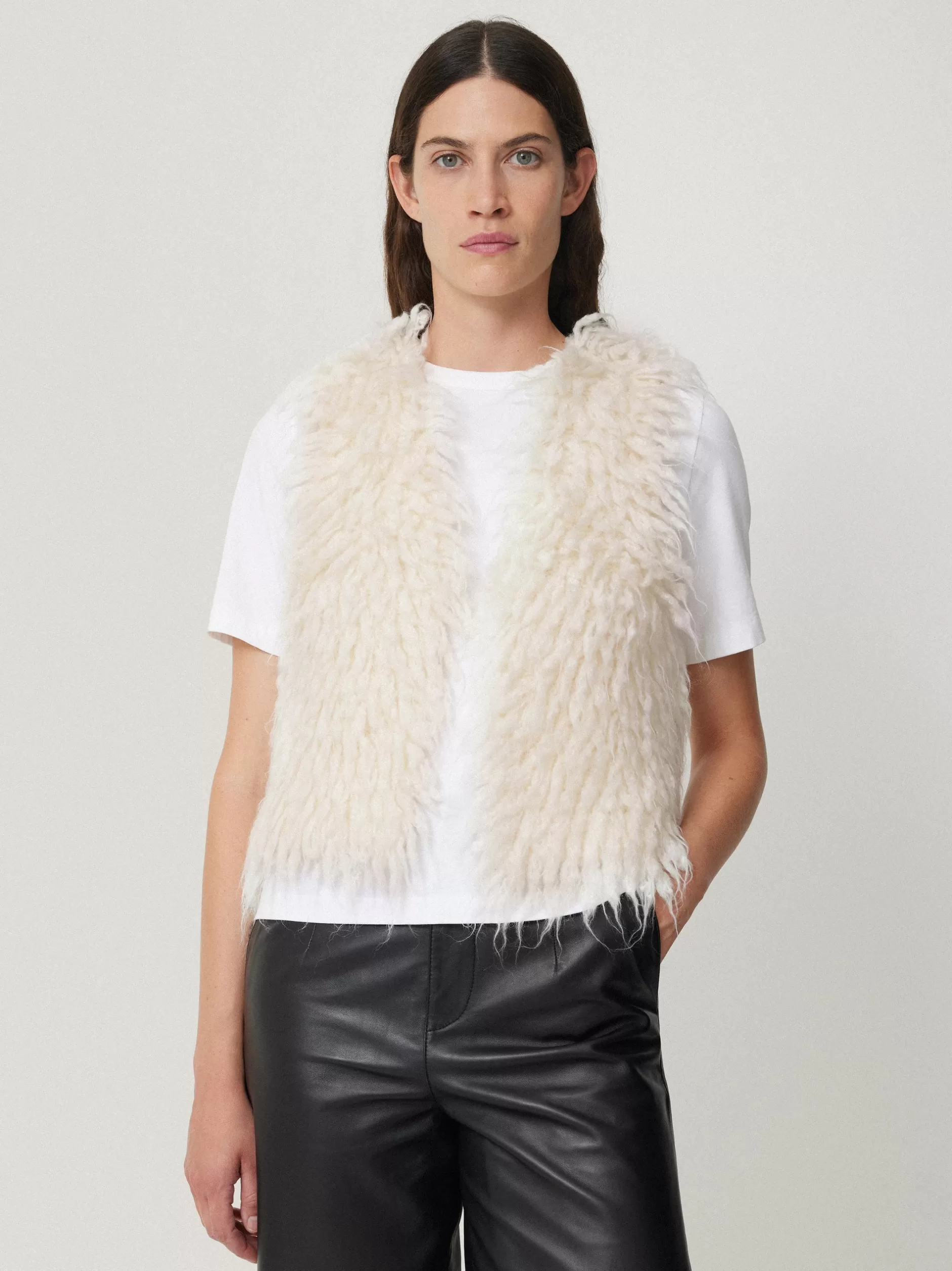 Sale Jigsaw Looped Knitted Gilet Cream