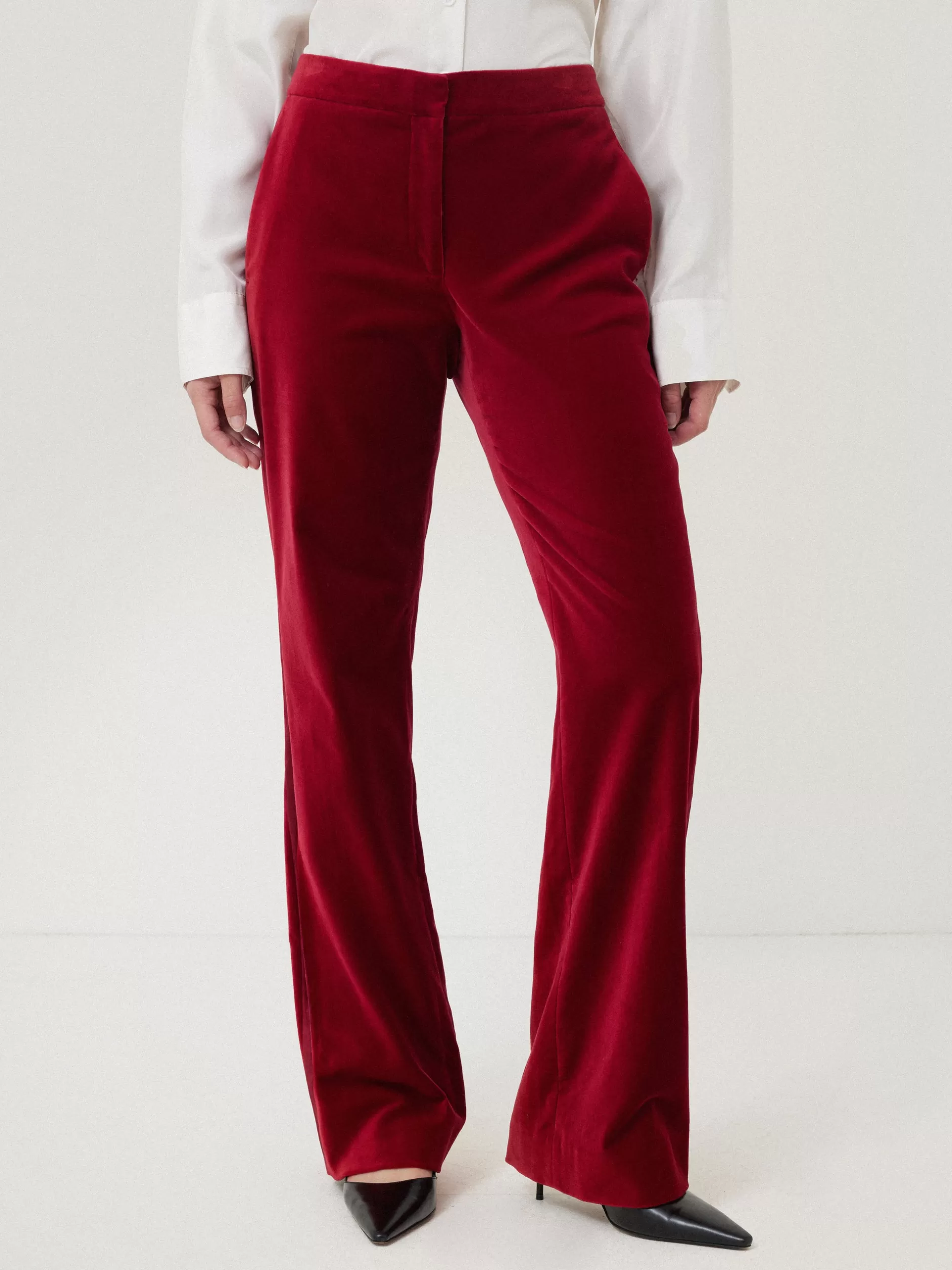 Fashion Jigsaw Mason Velvet Trouser Red