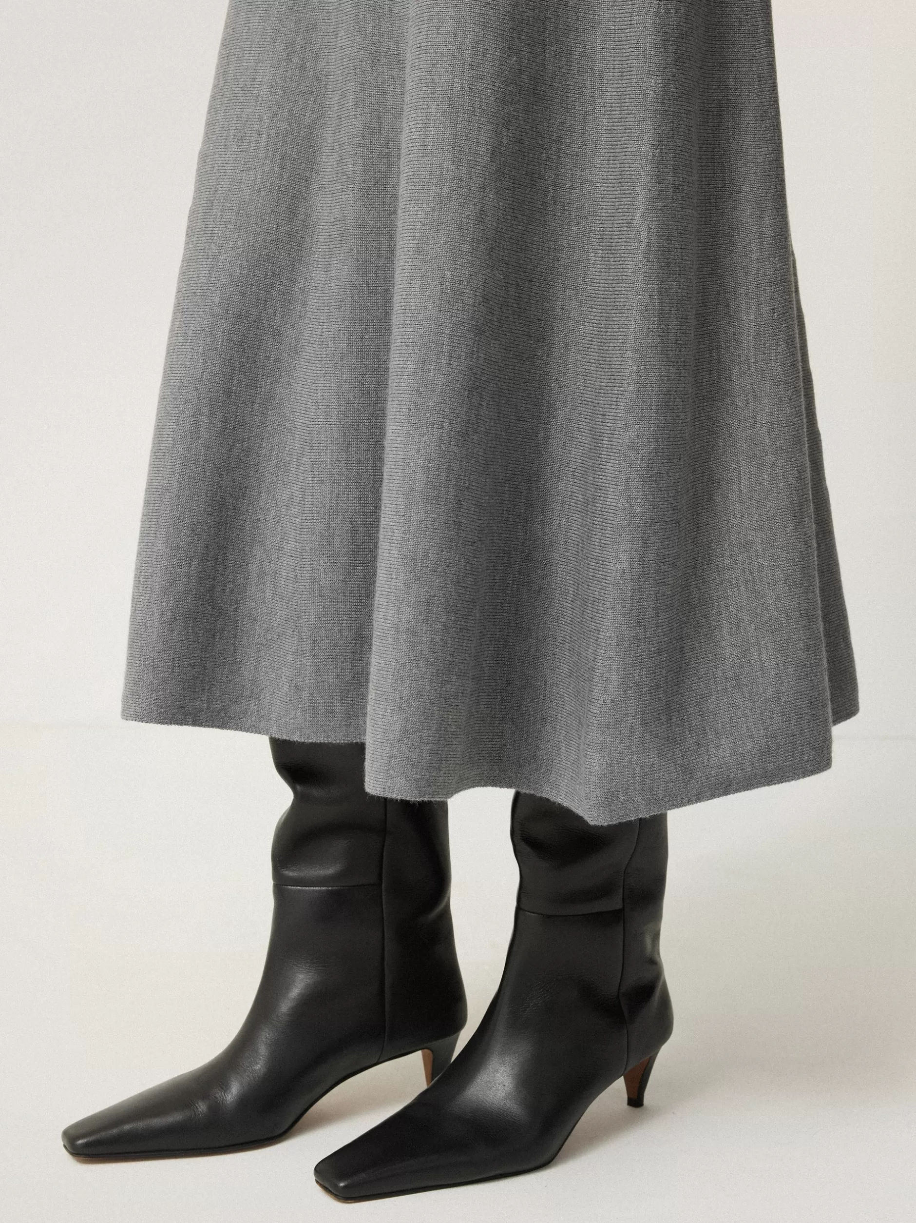 Best Jigsaw Merino Knitted A-line Skirt Grey