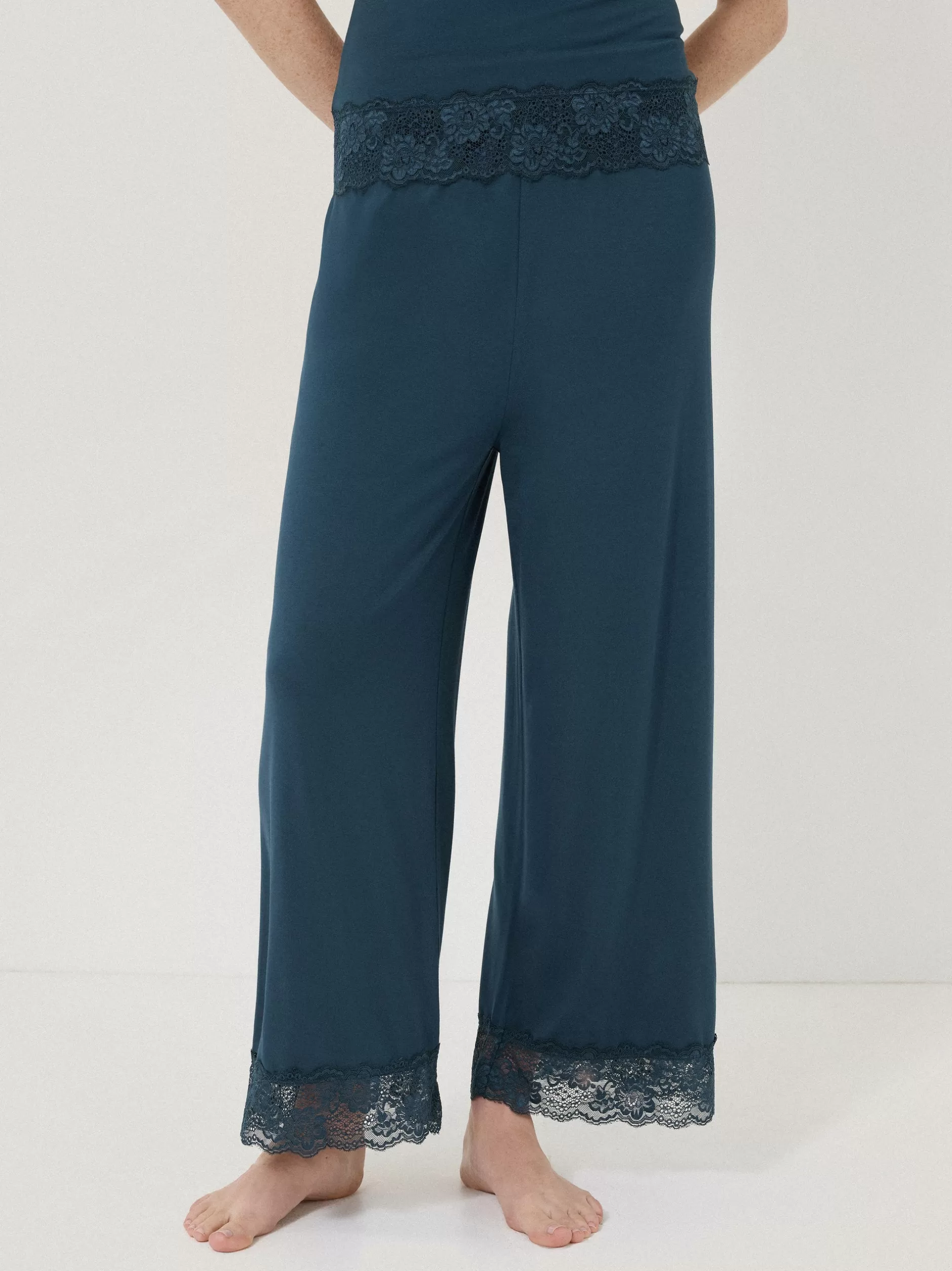 Hot Jigsaw Modal Lace Pyjama Trouser Grey