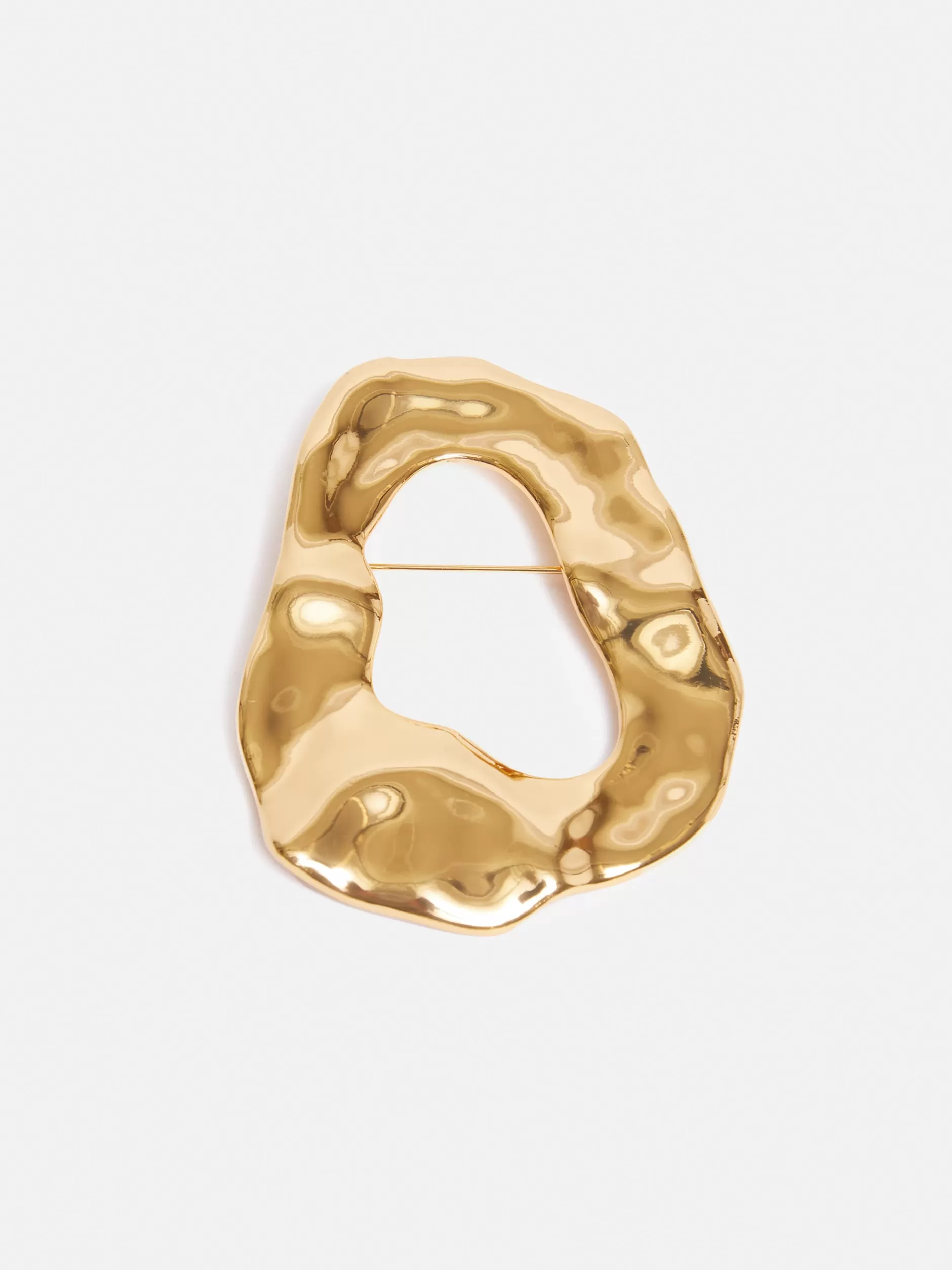 Best Jigsaw Molten Loop Brooch Gold