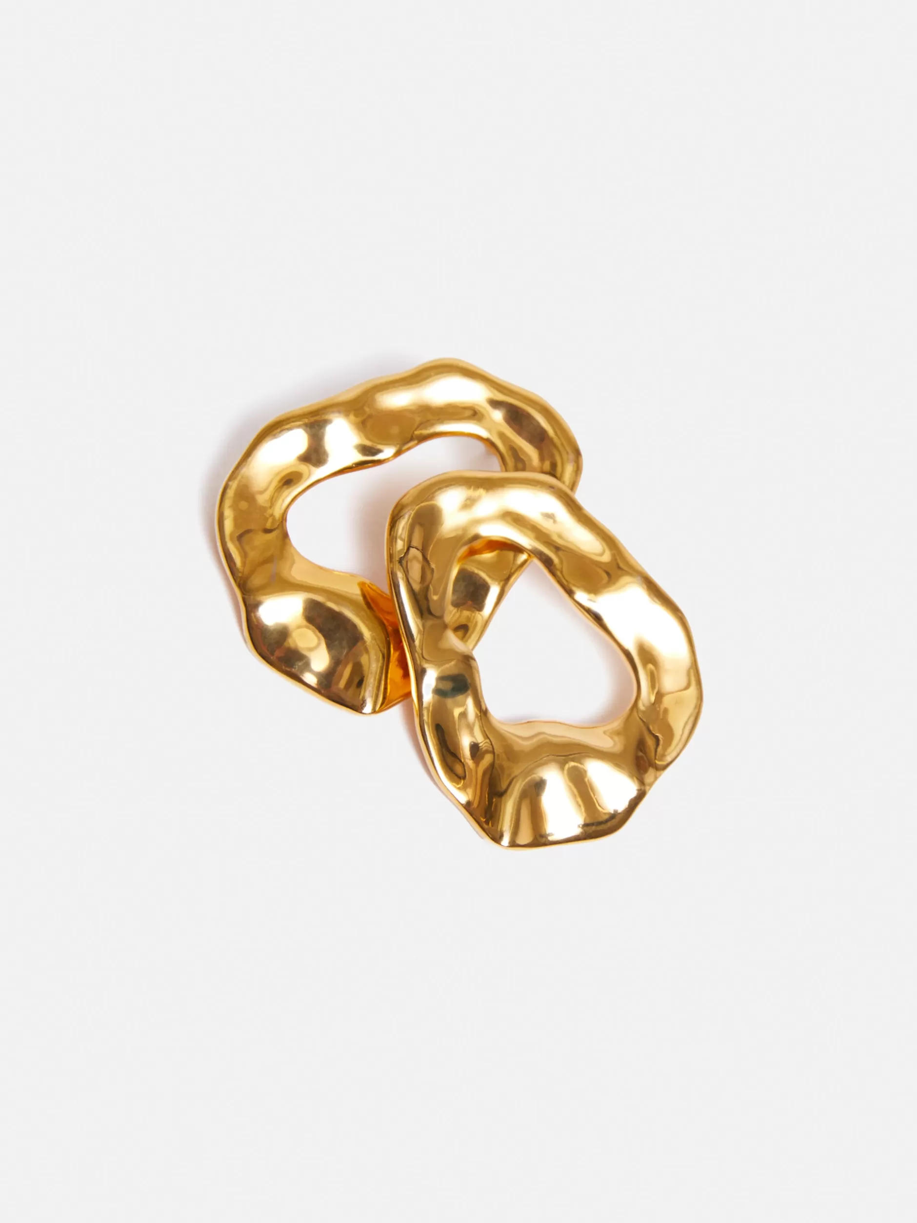 Best Sale Jigsaw Molten Loop Stud Earring Gold