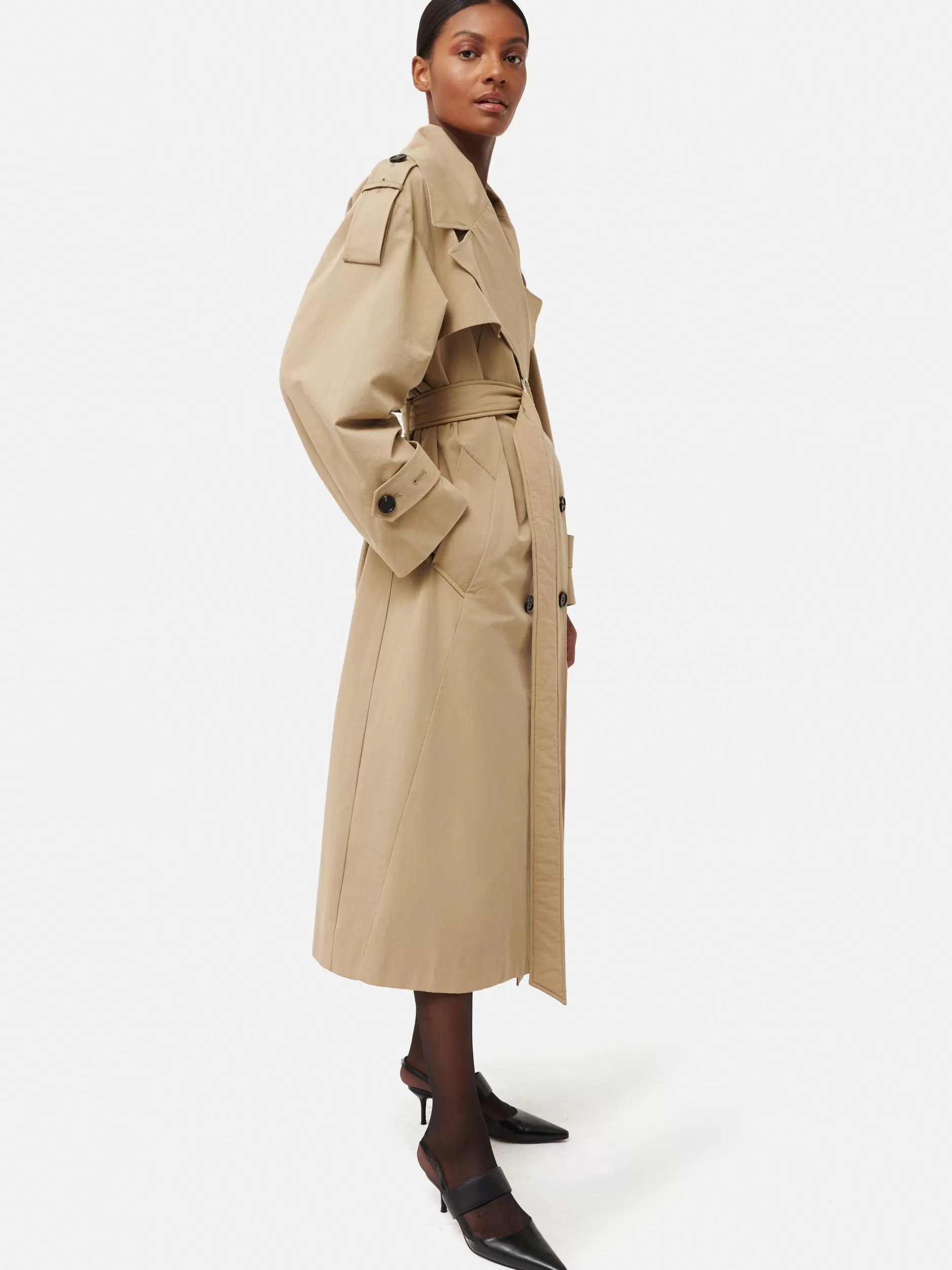 Shop Jigsaw Nelson Cotton Trench Coat Stone