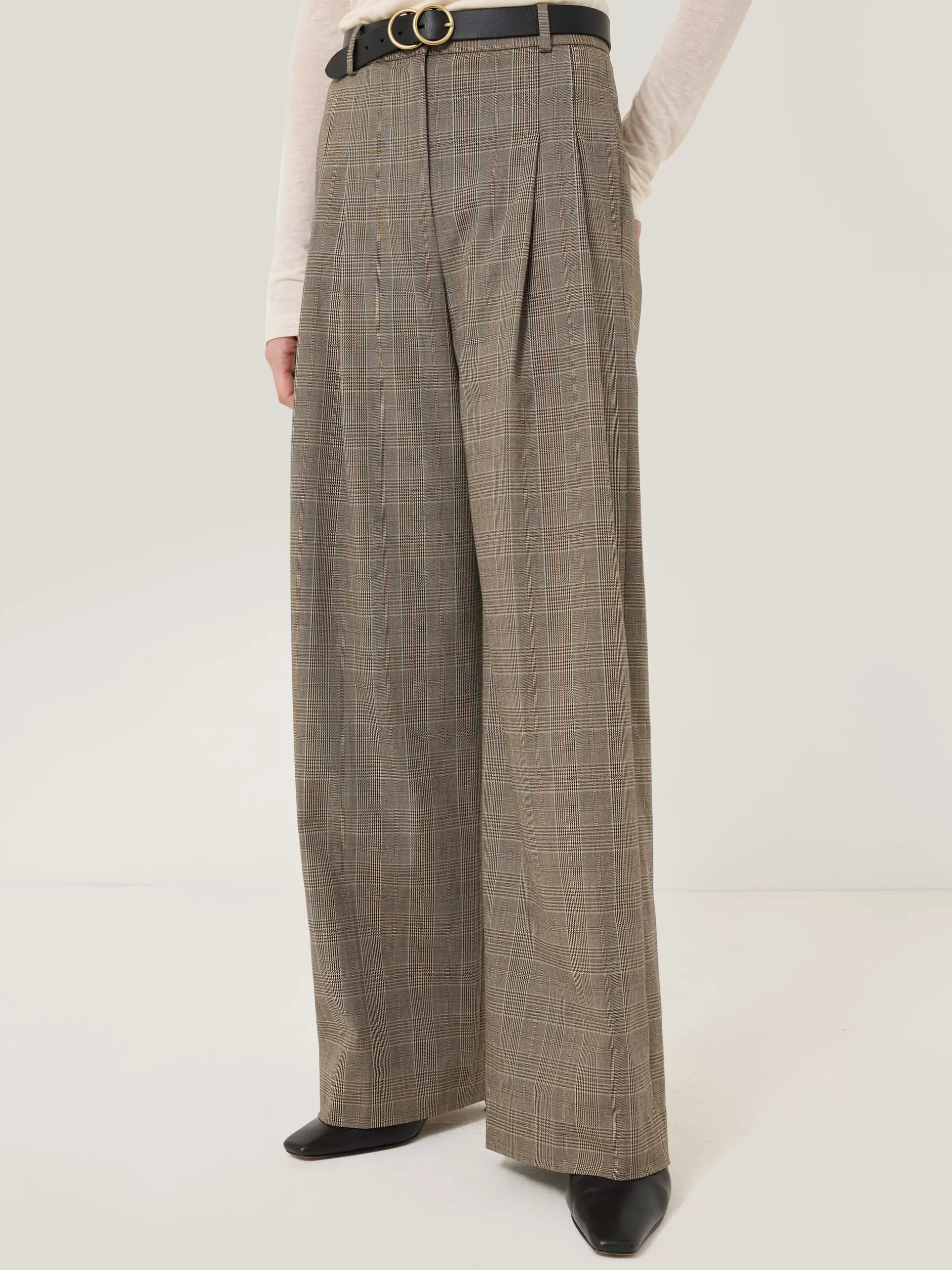 Flash Sale Jigsaw Nik Cotton Check Trouser Brown