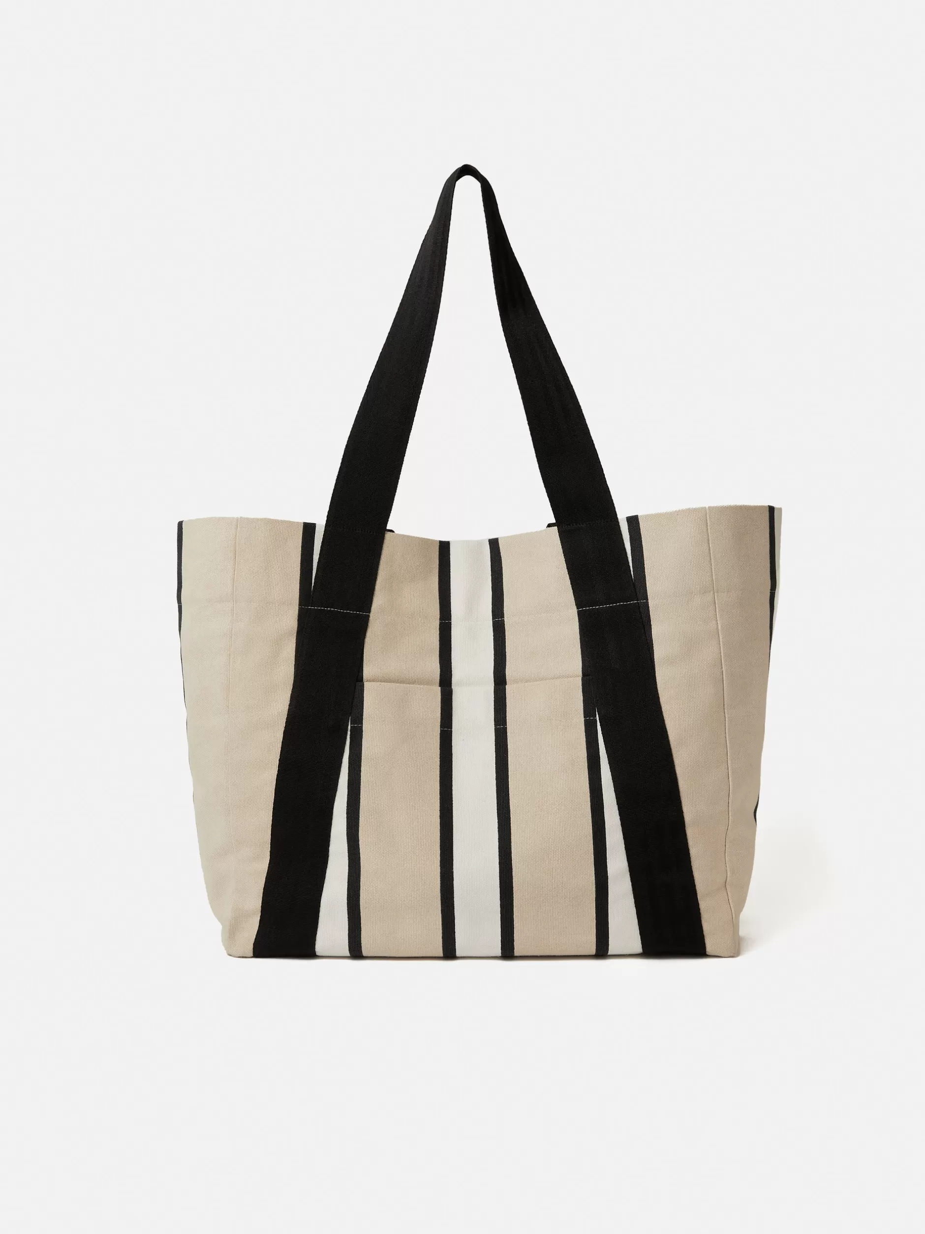 New Jigsaw Oversize Striped Canvas Tote Multi