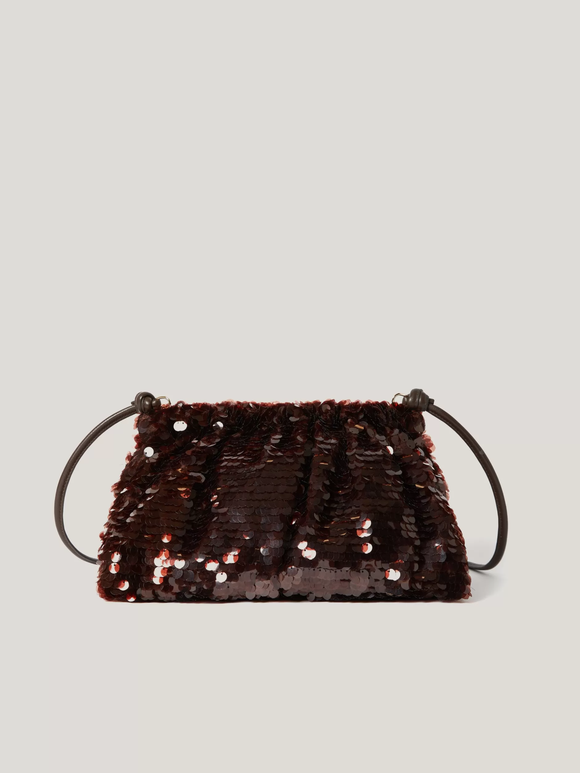 Cheap Jigsaw Oversized Sequin Clutch Brown