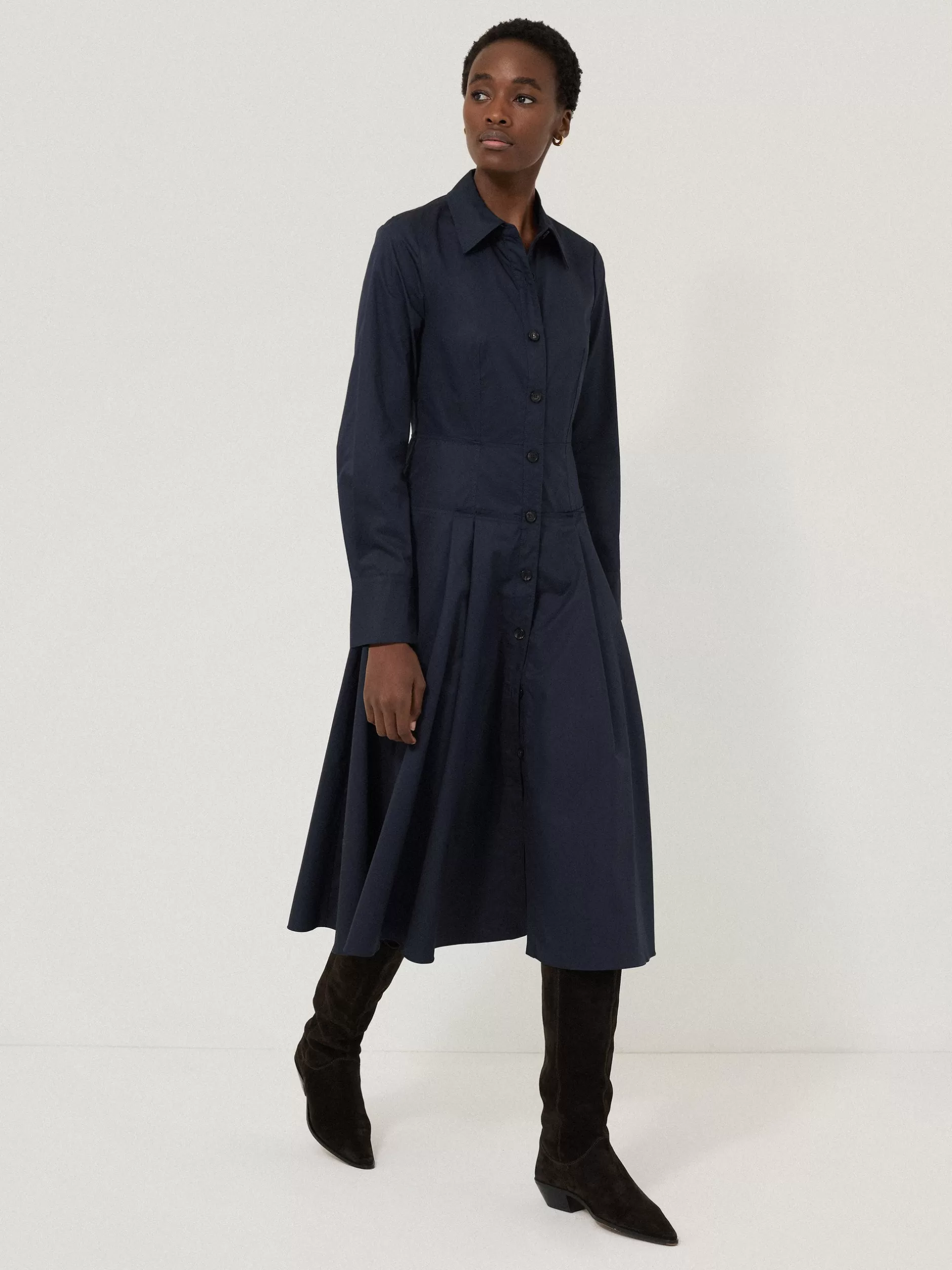 Clearance Jigsaw Panelled Shirt Dress Navy