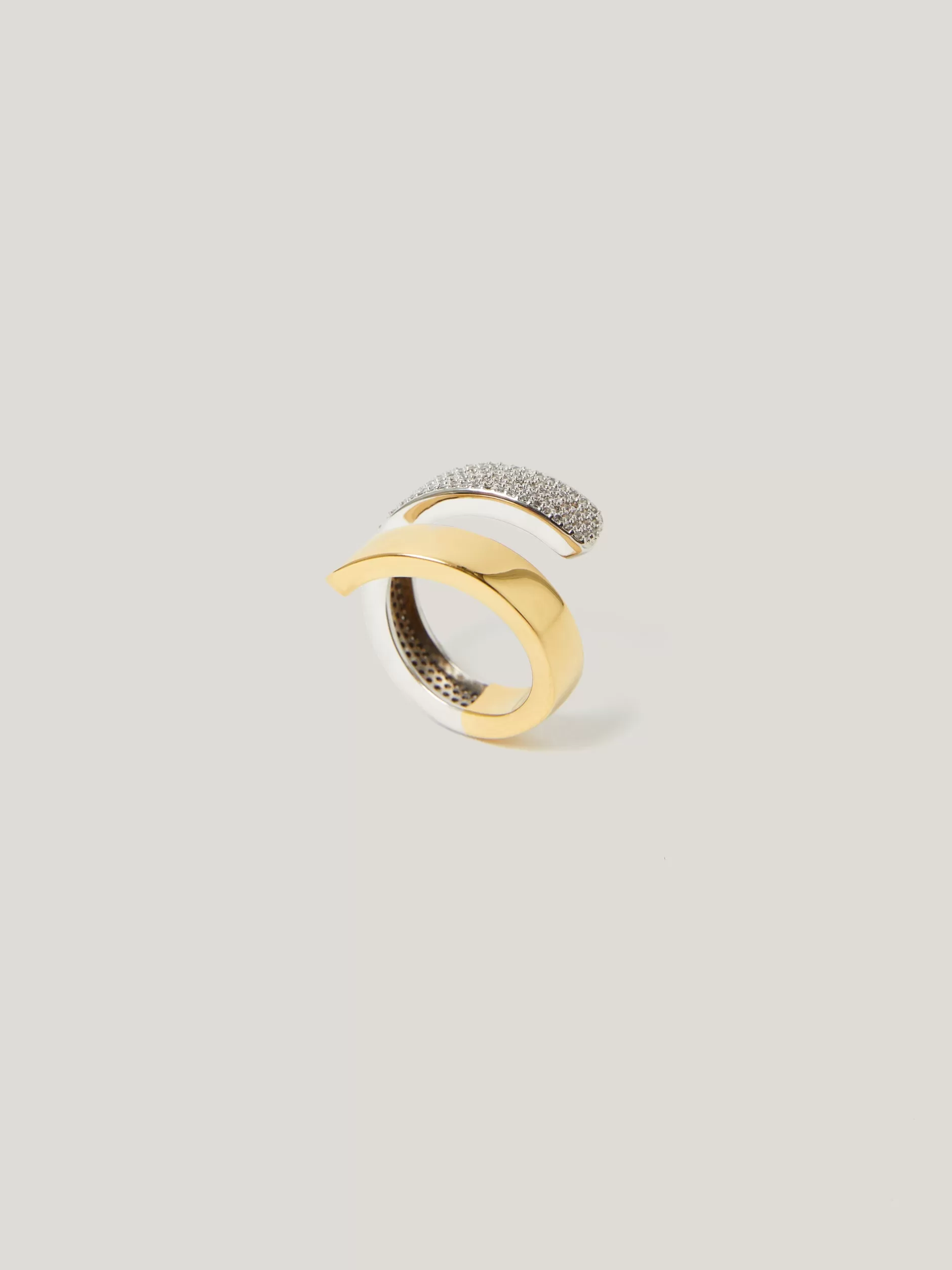 Best Sale Jigsaw Pave Wrap Ring Gold