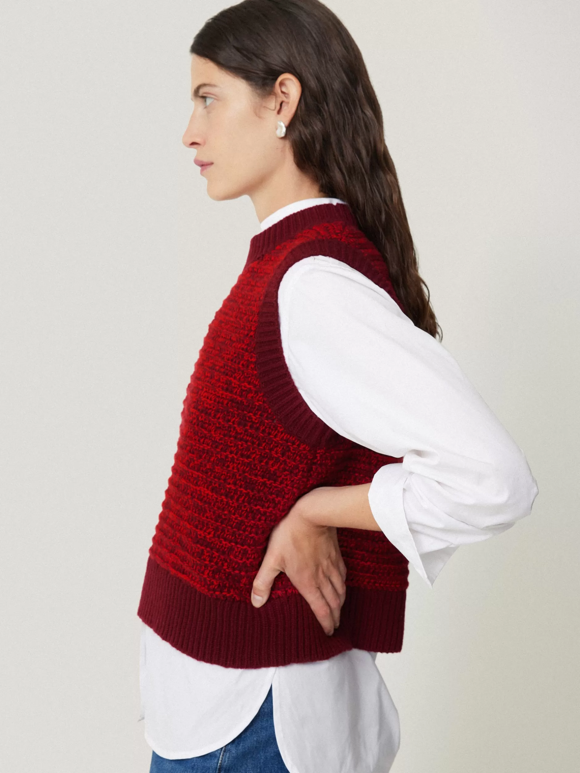 Fashion Jigsaw Perdi Knitted Tank Red