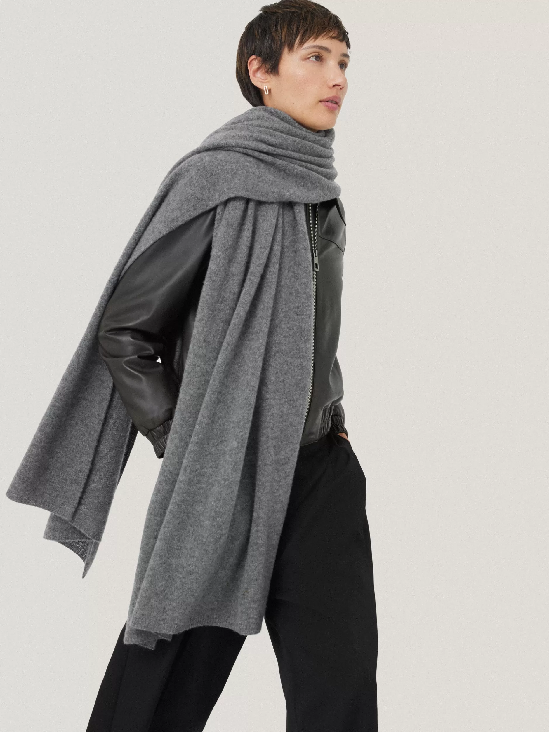 Sale Jigsaw Pure Cashmere Blanket Scarf MidGrey